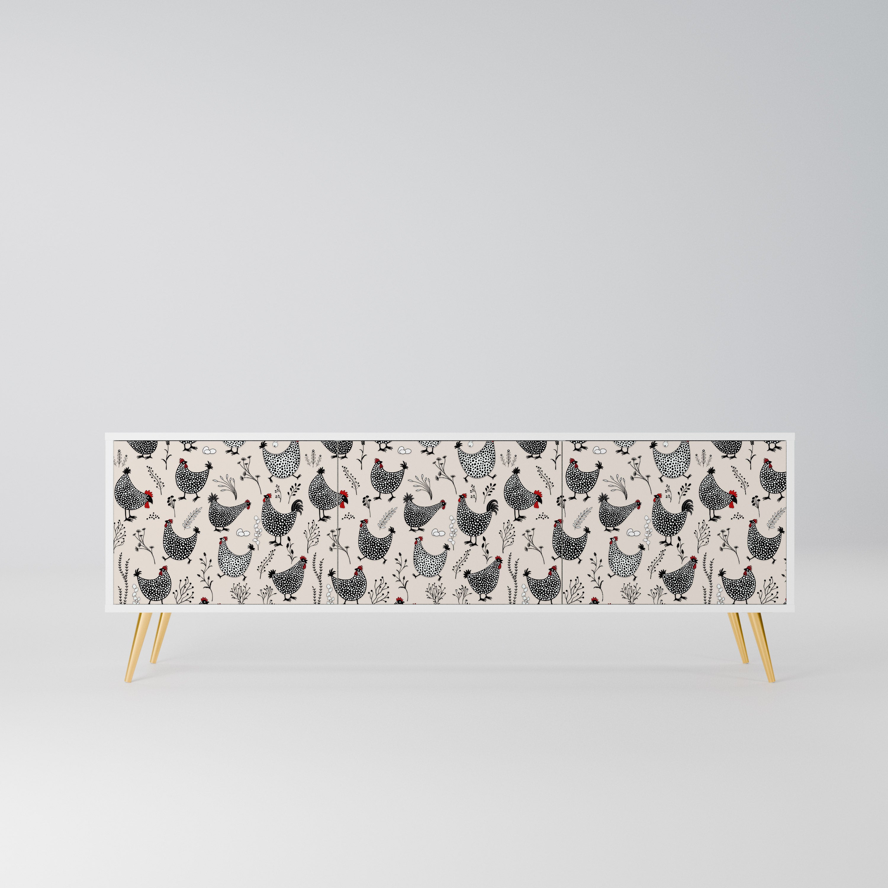 HAPPY HENS Szafka RTV 3-drzwiowa korpus Biały