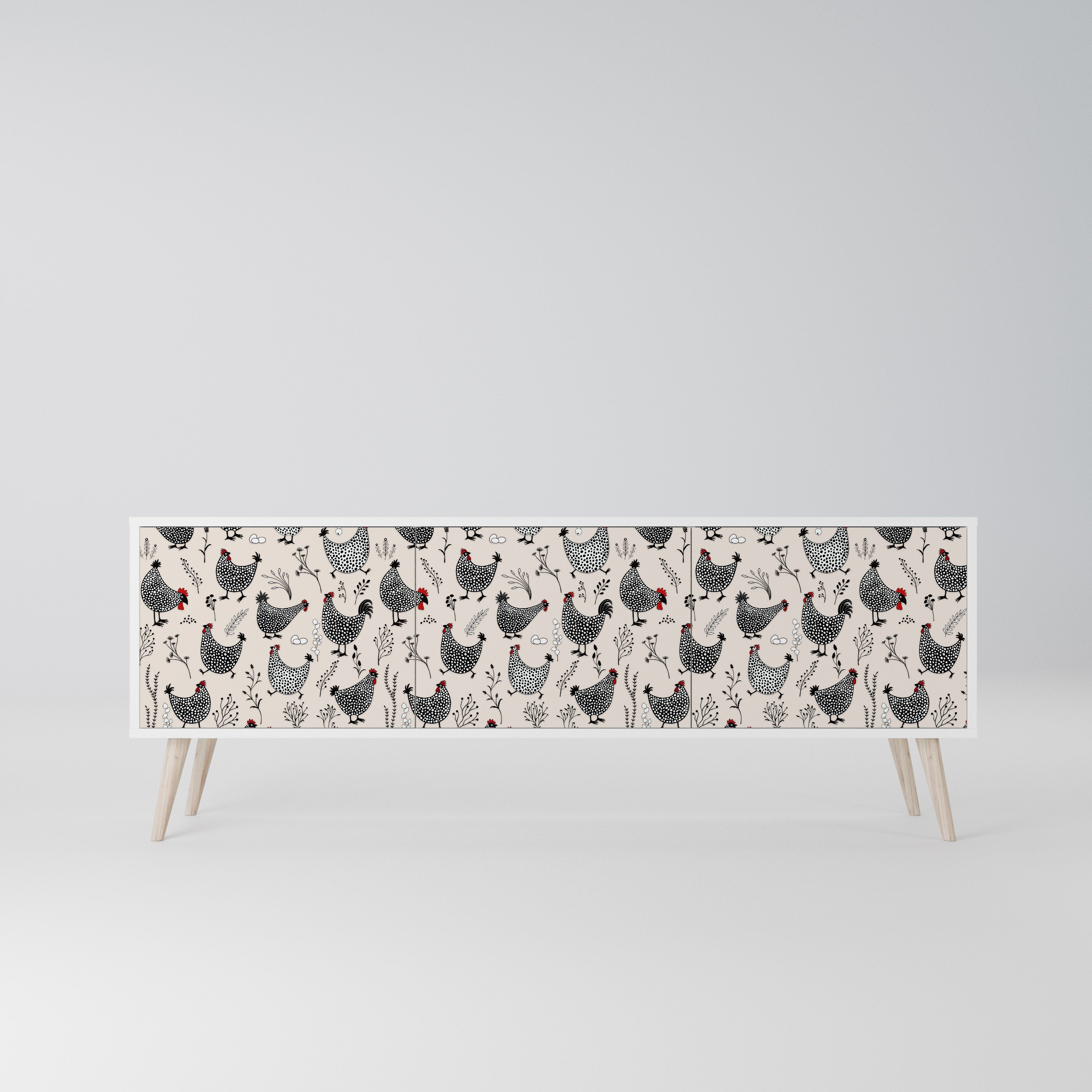 HAPPY HENS Szafka RTV 3-drzwiowa korpus Biały