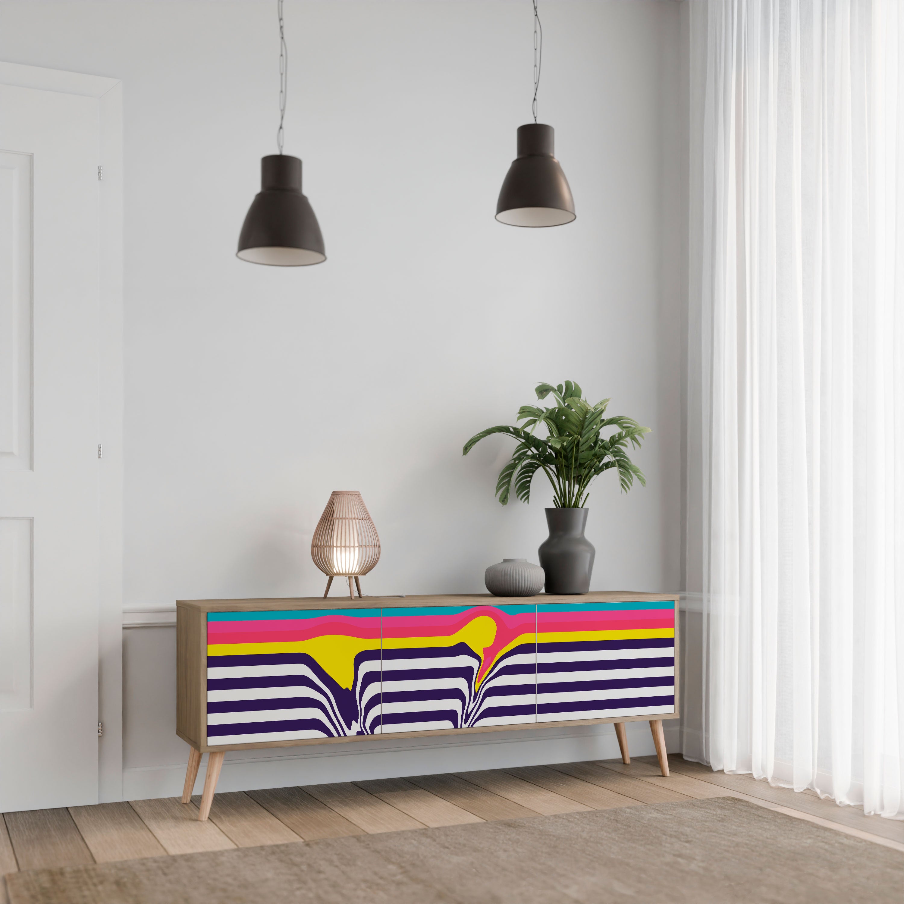 COLORFUL DIVERSION Szafka RTV 3-drzwiowa