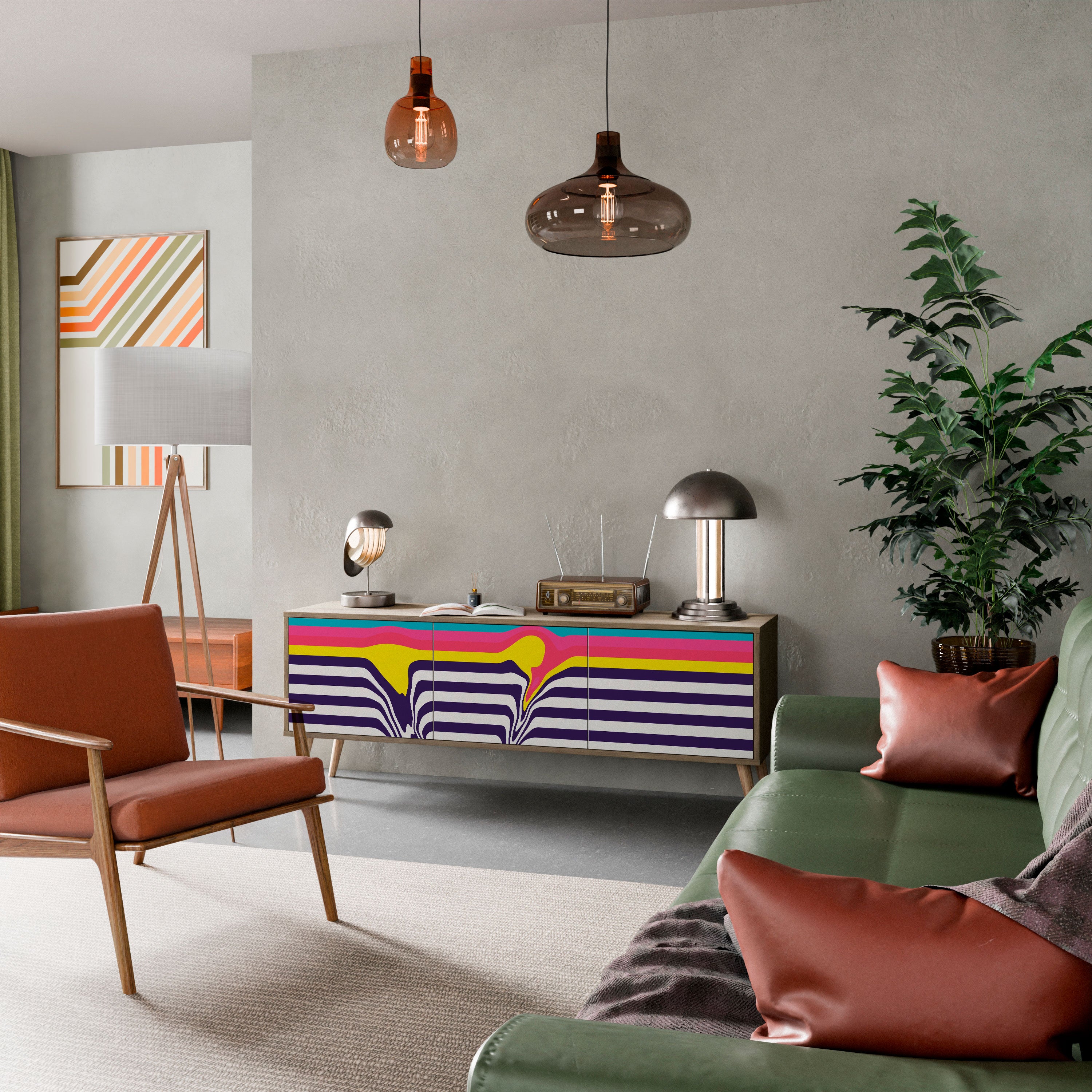 COLORFUL DIVERSION Szafka RTV 3-drzwiowa