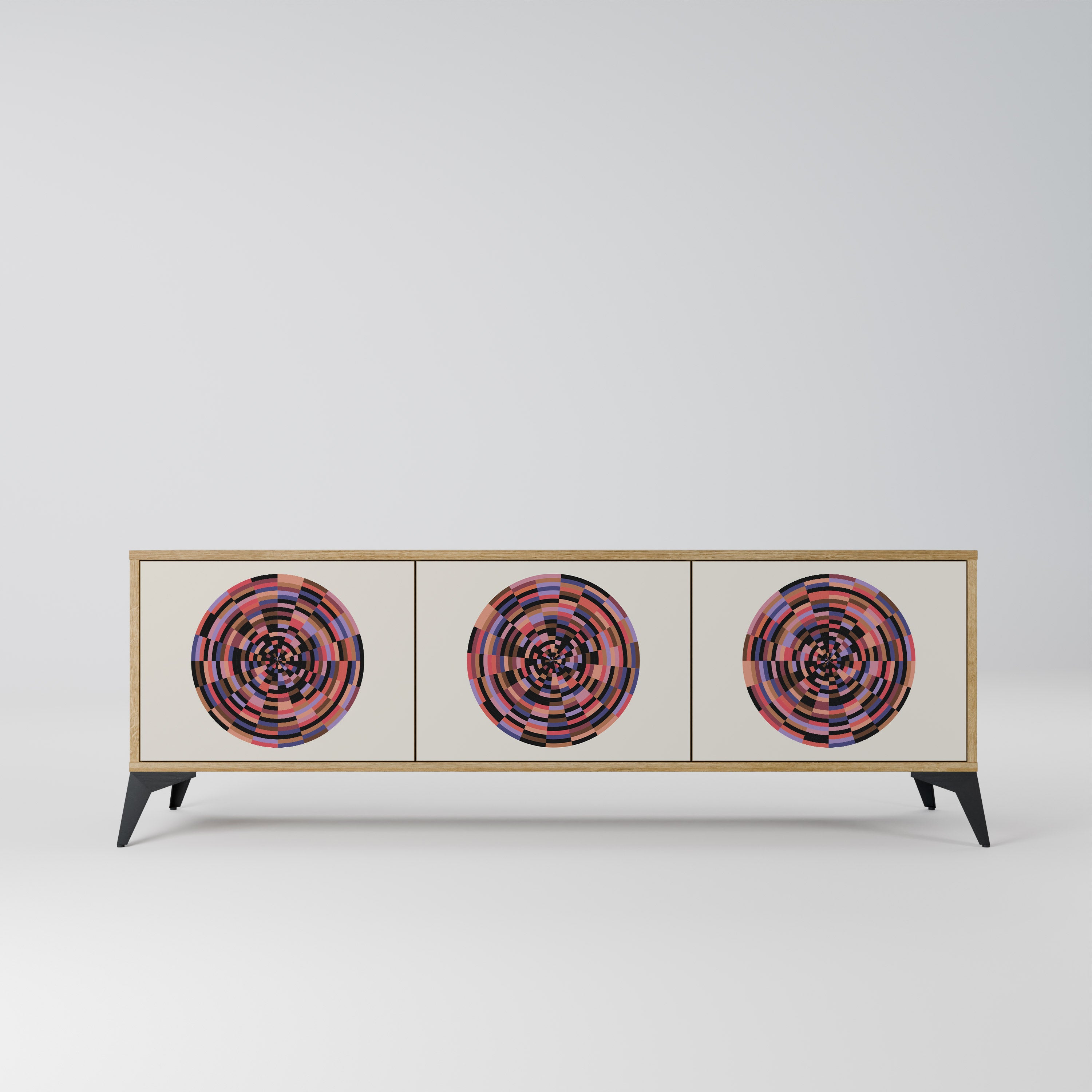 BROWN CIRCLES Szafka RTV 3-drzwiowa