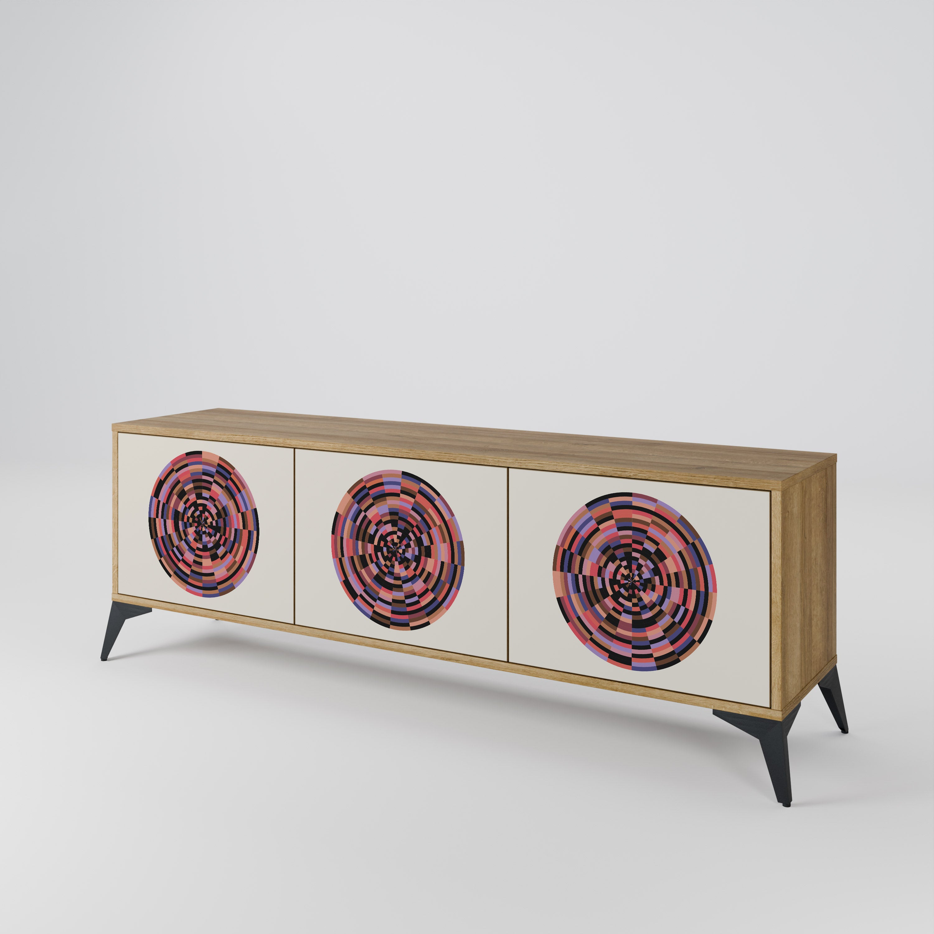BROWN CIRCLES Szafka RTV 3-drzwiowa