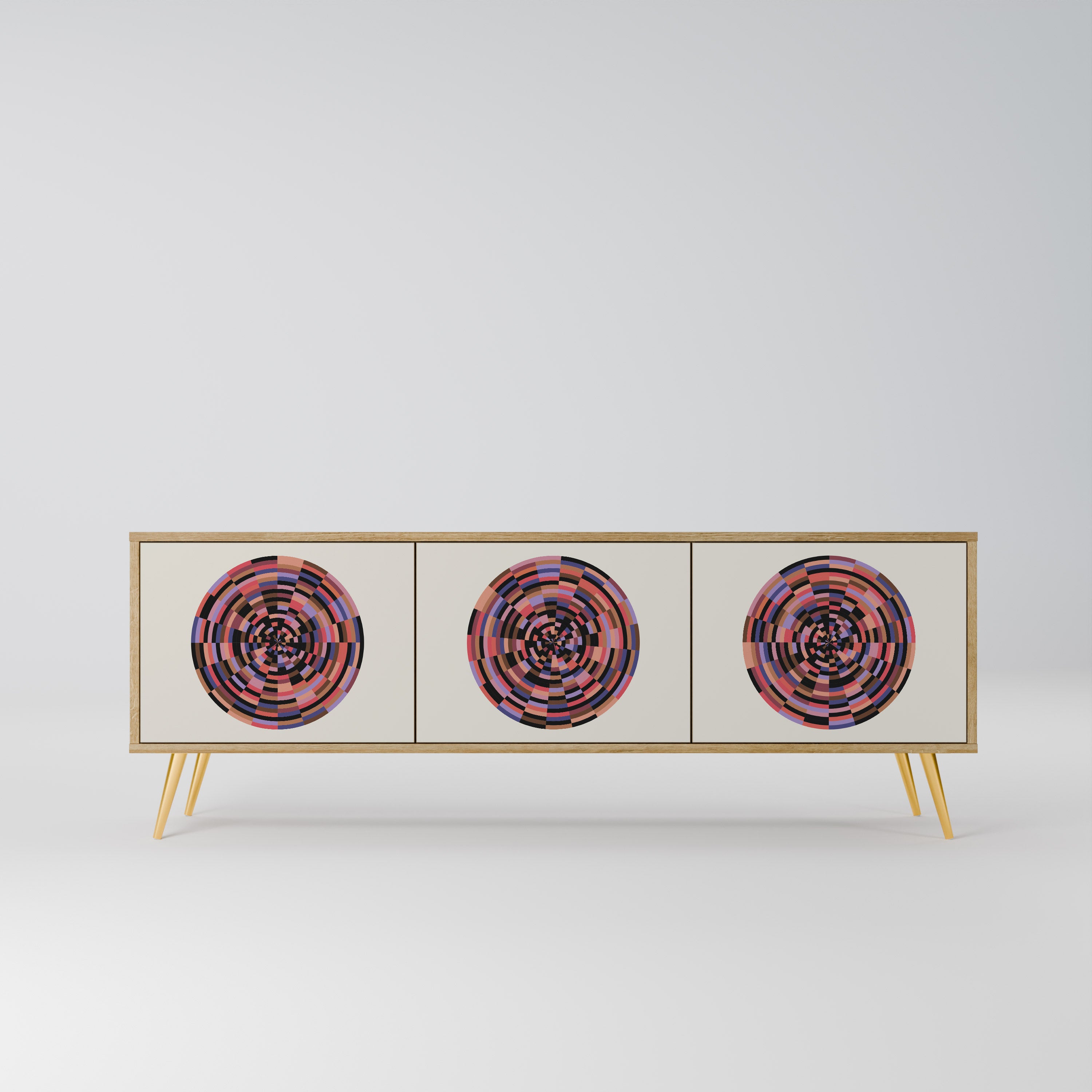 BROWN CIRCLES Szafka RTV 3-drzwiowa
