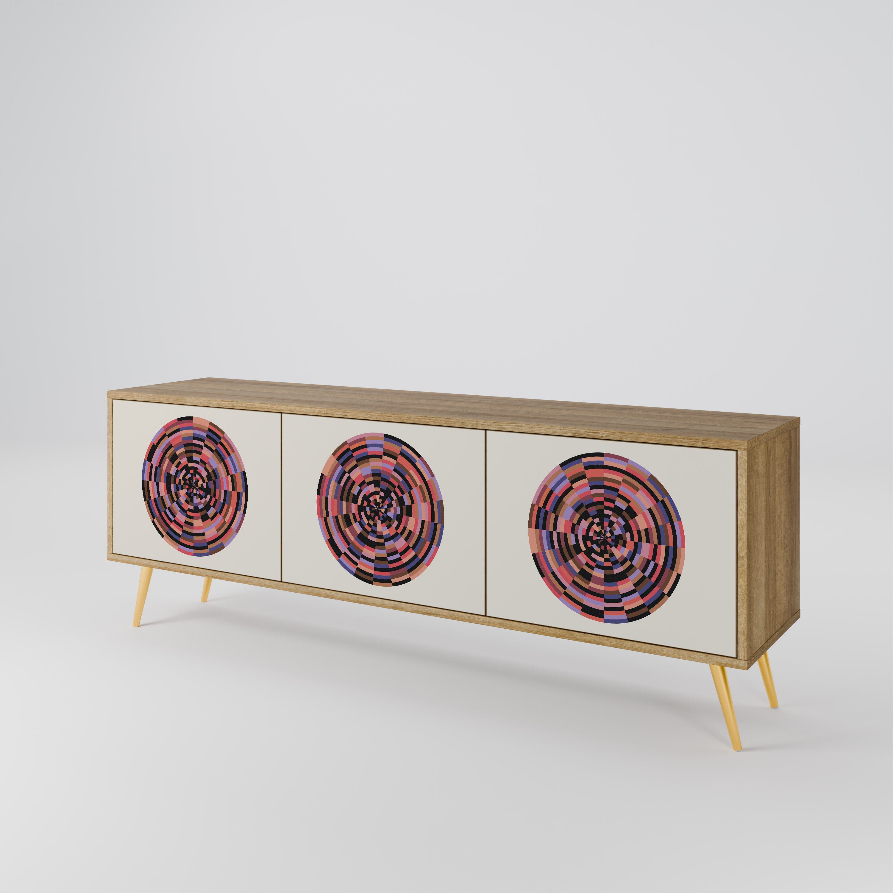 BROWN CIRCLES Szafka RTV 3-drzwiowa