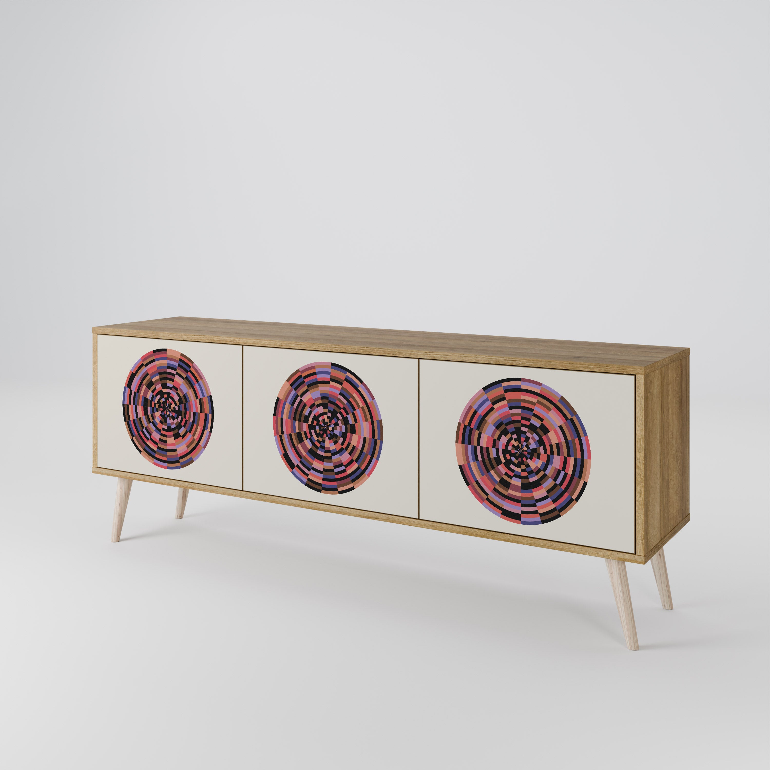 BROWN CIRCLES Szafka RTV 3-drzwiowa