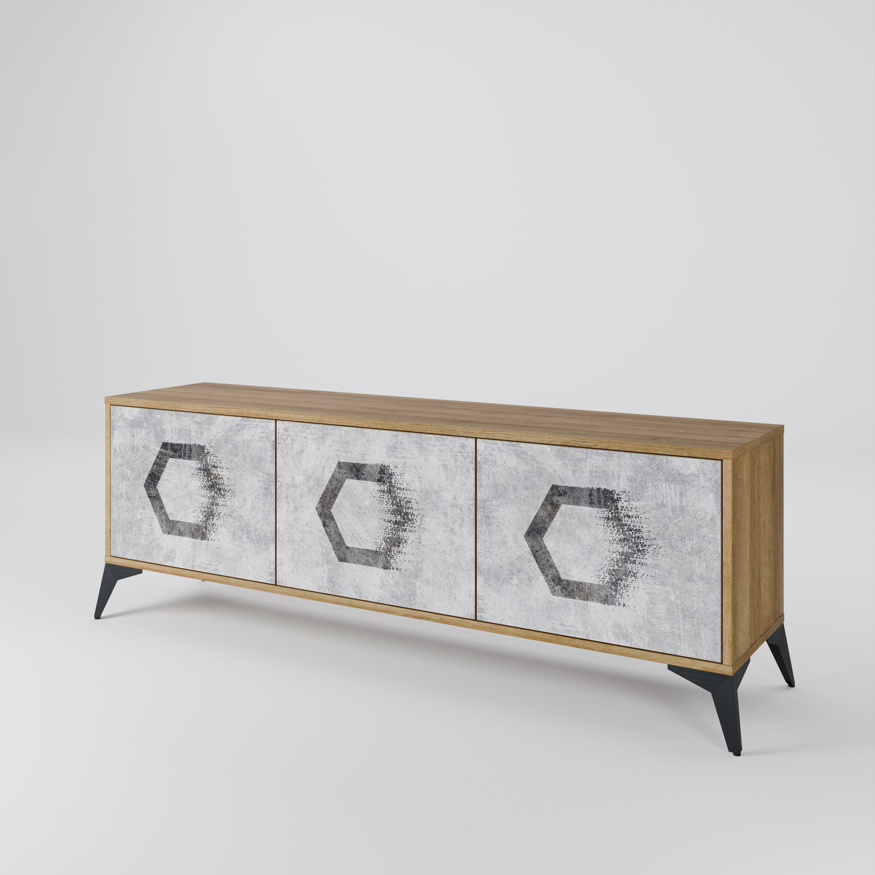 HEXAGONAL FIGURES Szafka RTV 3-drzwiowa
