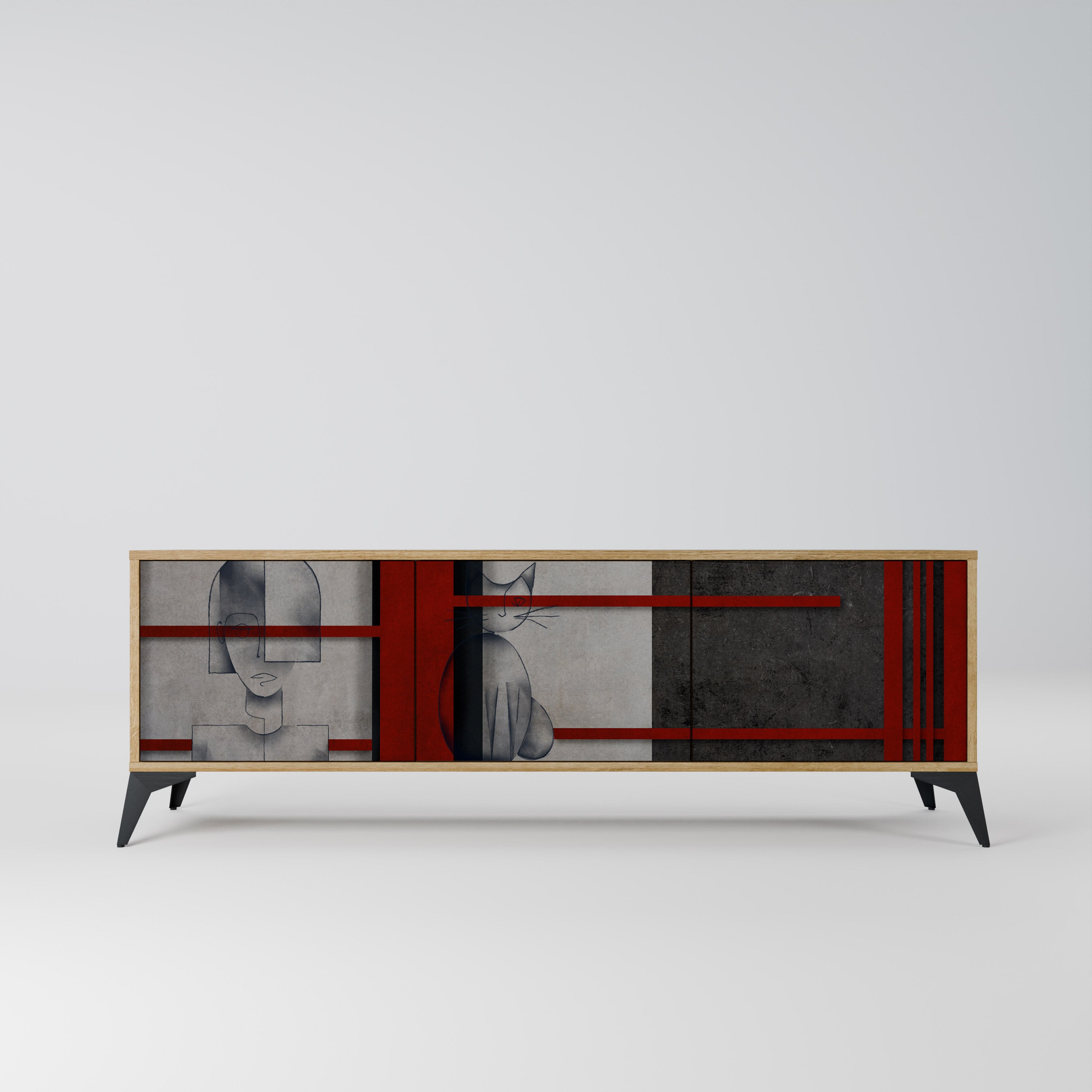 GRAY FIGURES Szafka RTV 3-drzwiowa