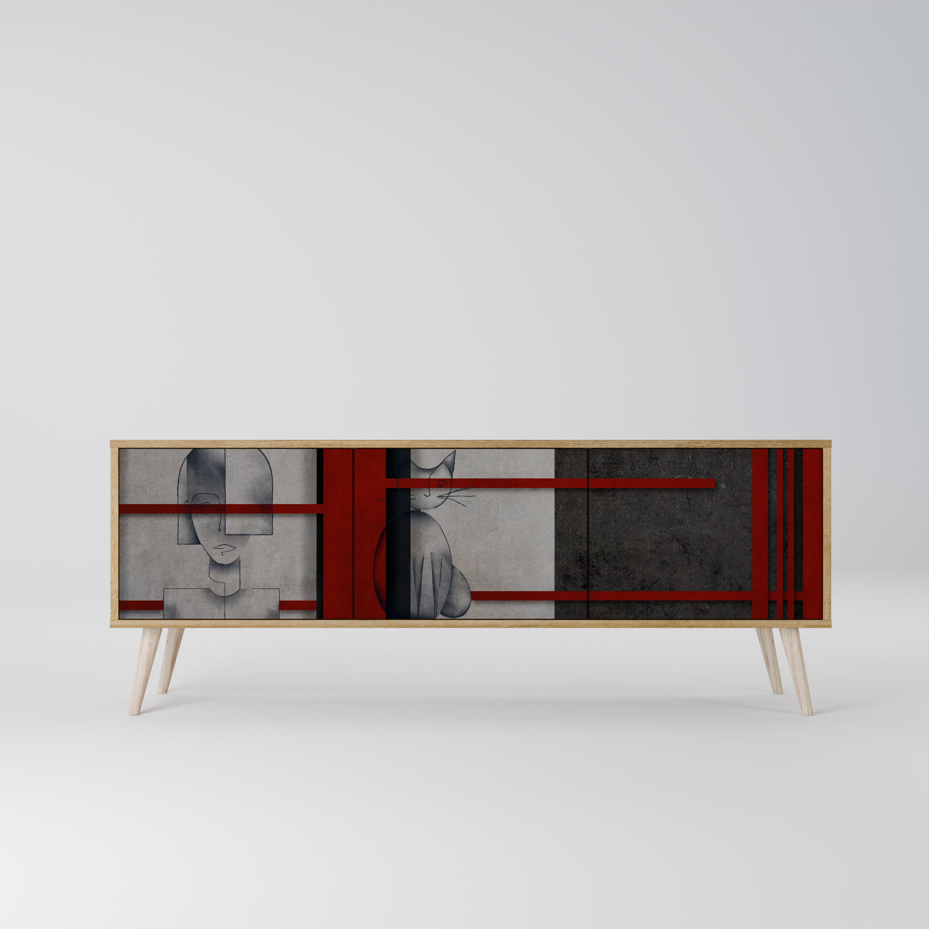 GRAY FIGURES Szafka RTV 3-drzwiowa