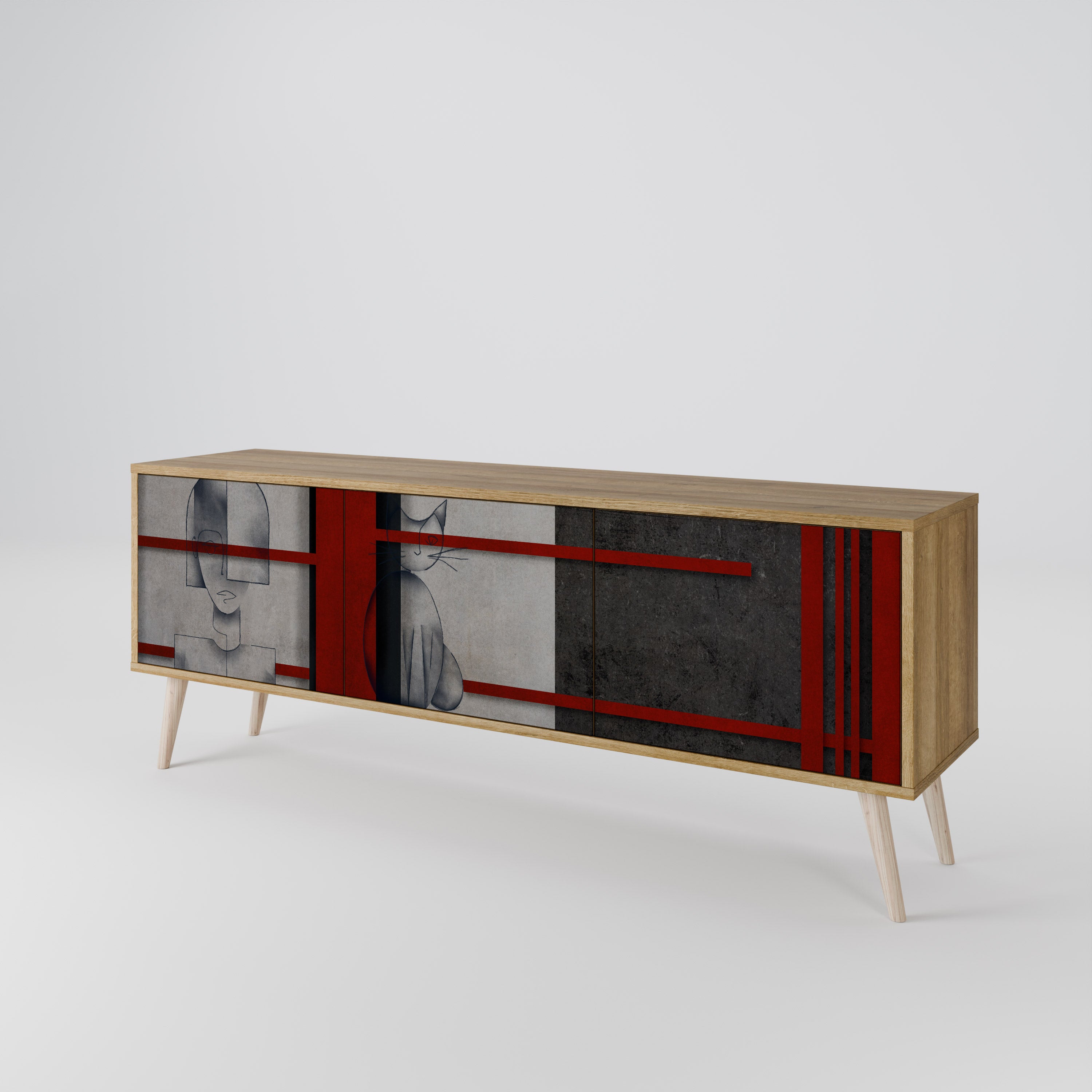 GRAY FIGURES Szafka RTV 3-drzwiowa