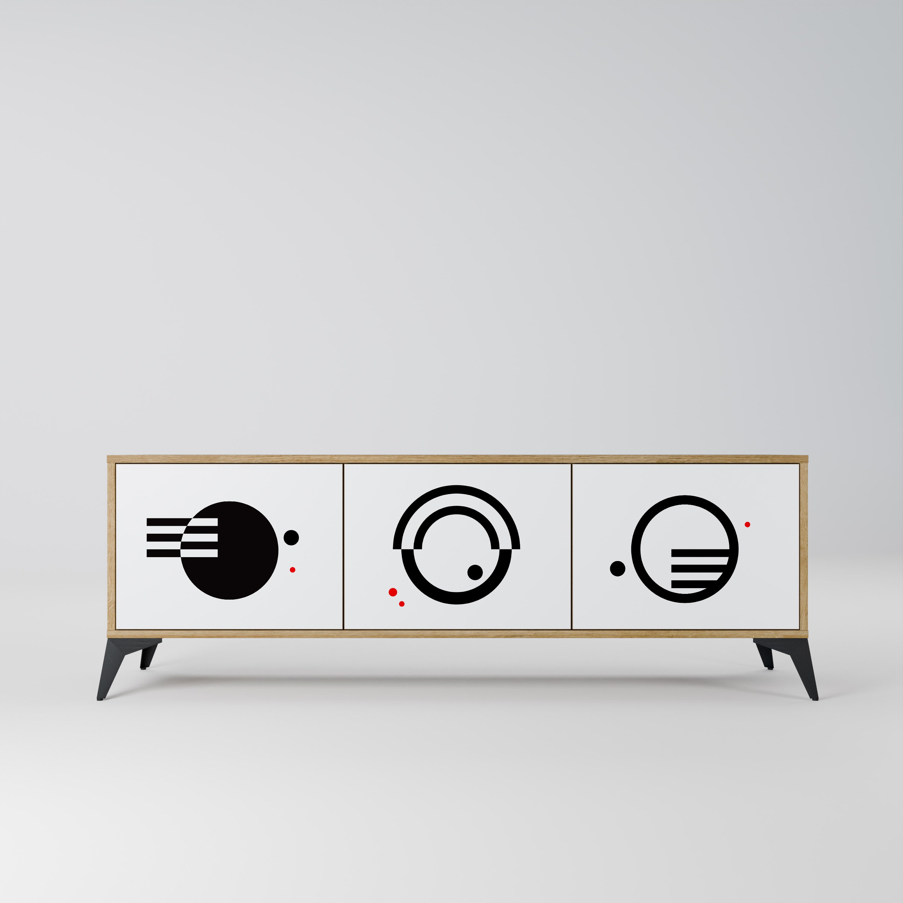 BLACK AND WHITE COMBINATION Szafka RTV 3-drzwiowa