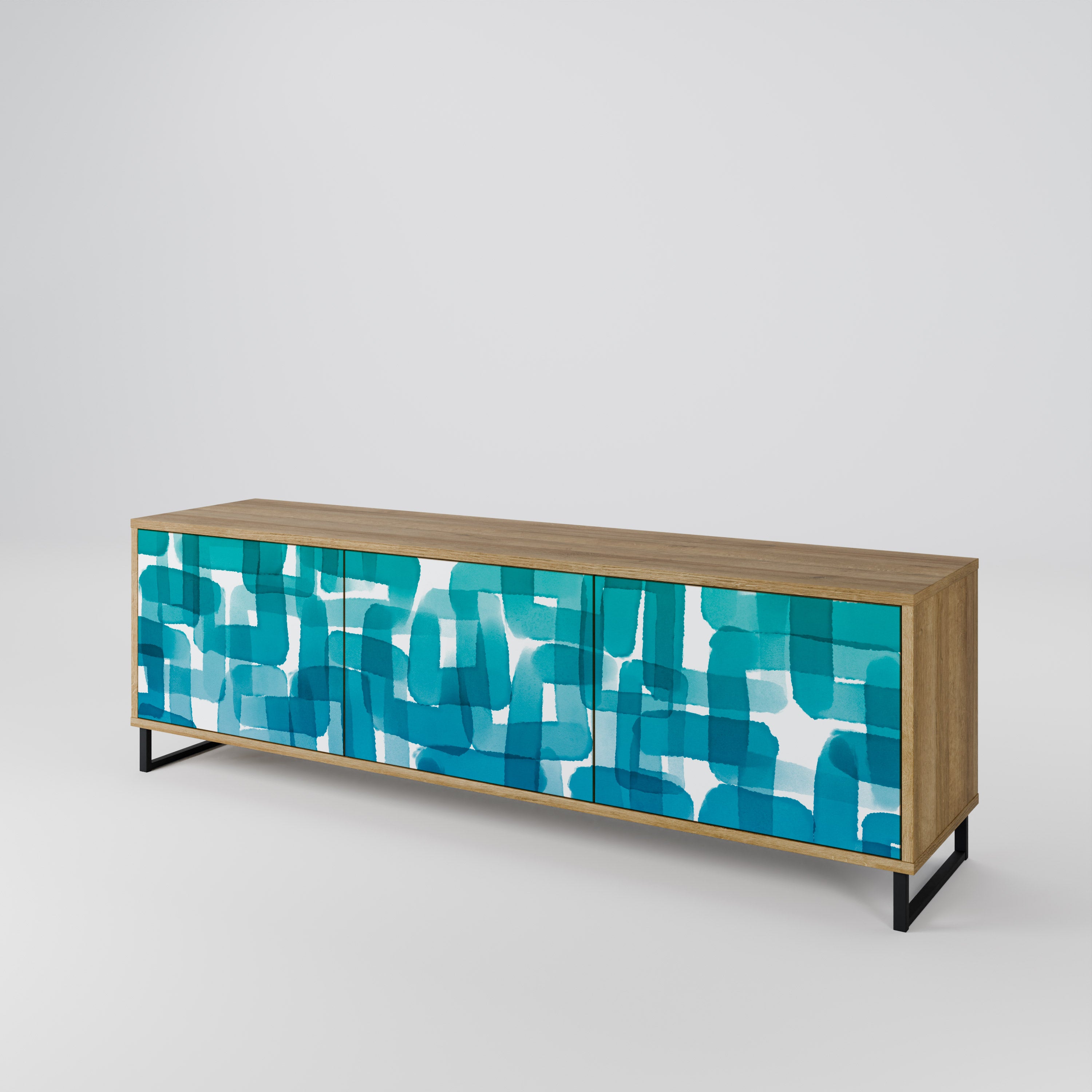 TURQUOISE RECTANGLES Szafka RTV 3-drzwiowa