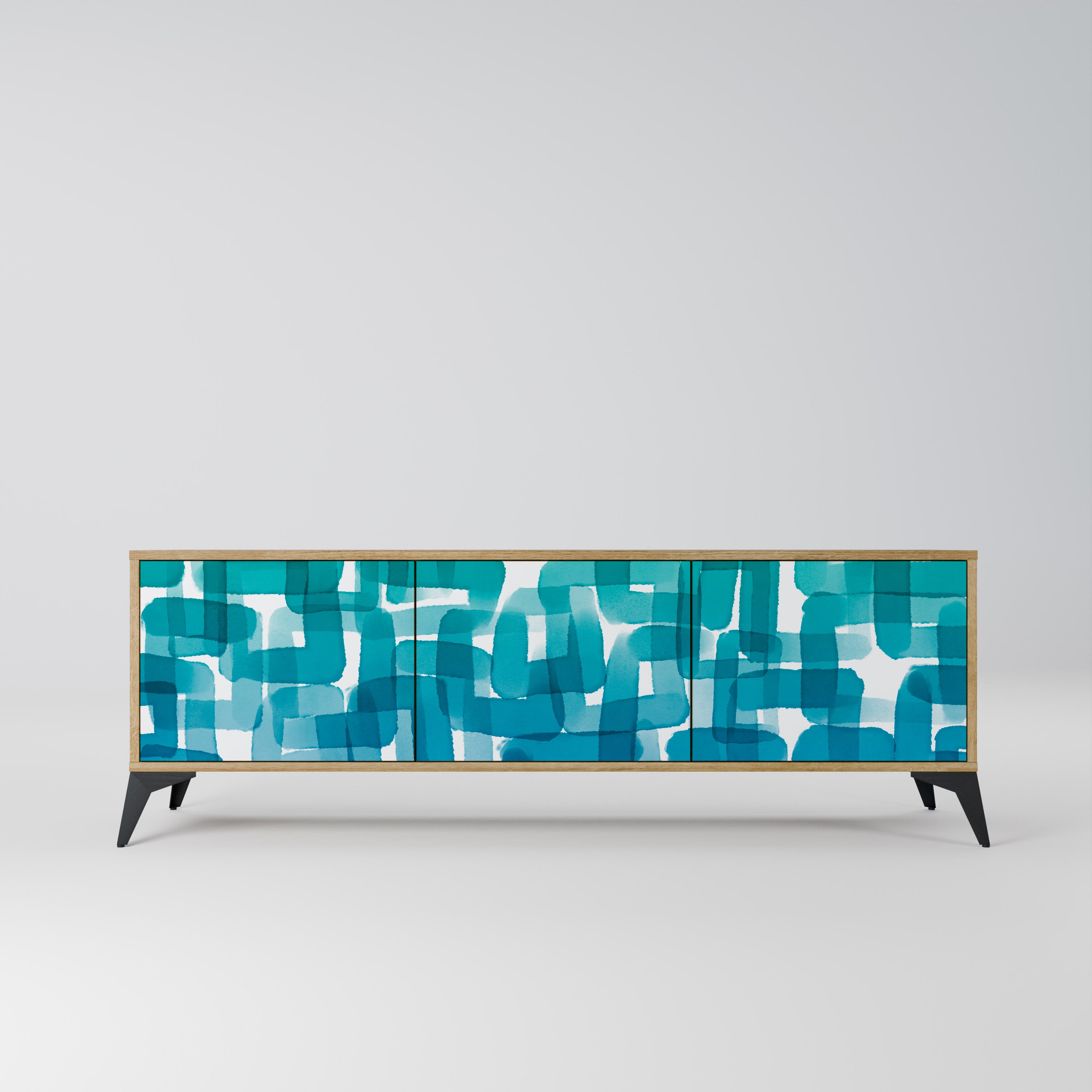 TURQUOISE RECTANGLES Szafka RTV 3-drzwiowa
