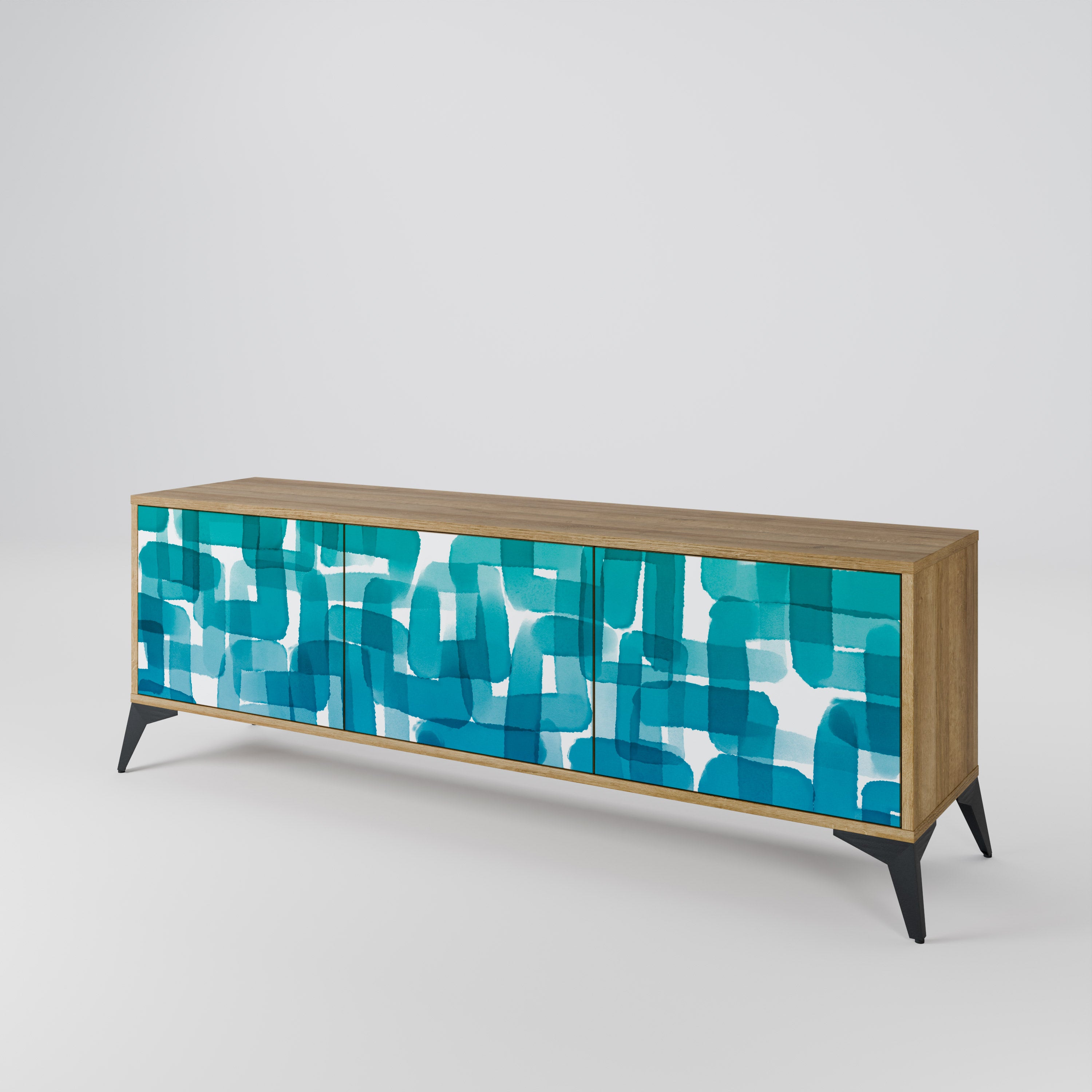TURQUOISE RECTANGLES Szafka RTV 3-drzwiowa