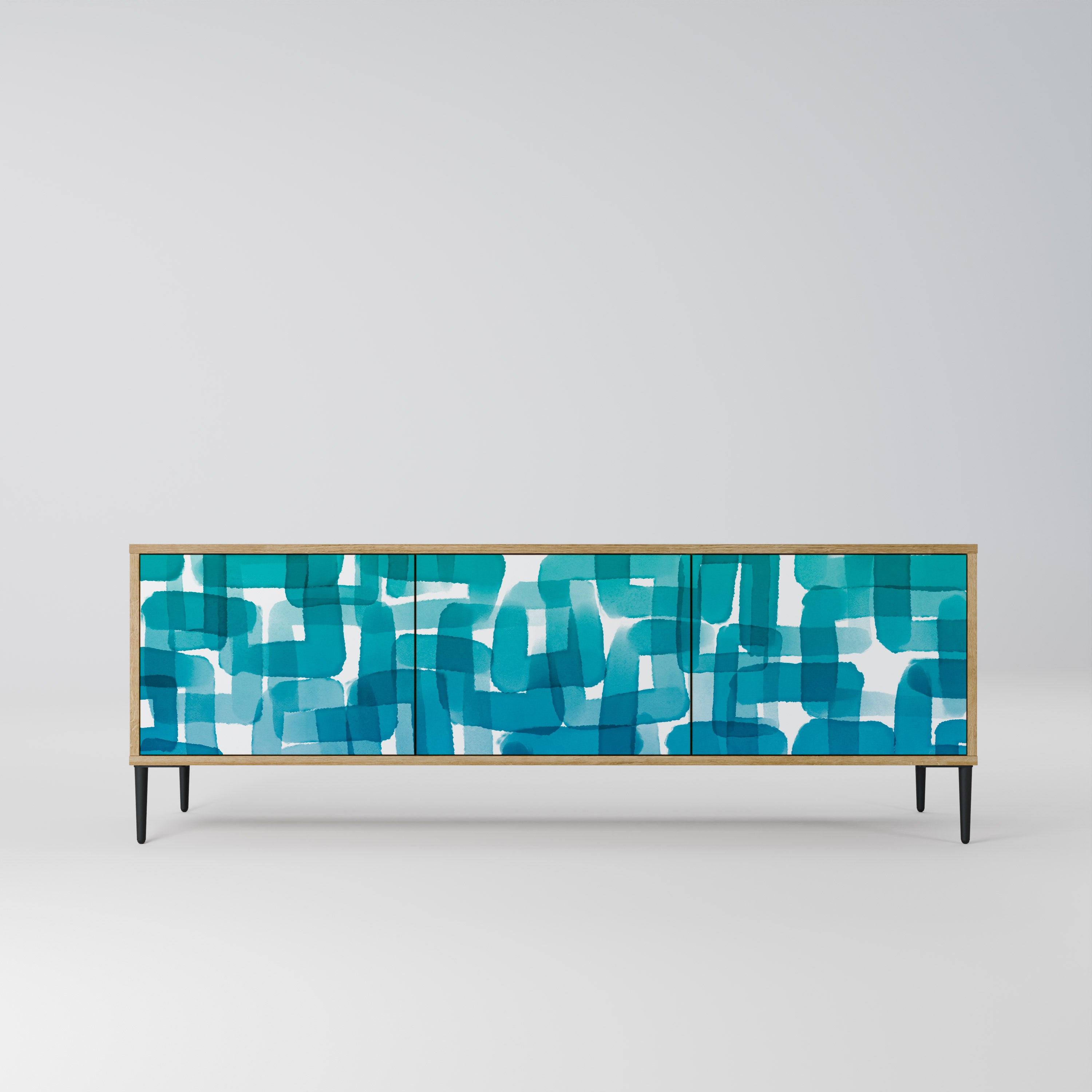 TURQUOISE RECTANGLES Szafka RTV 3-drzwiowa