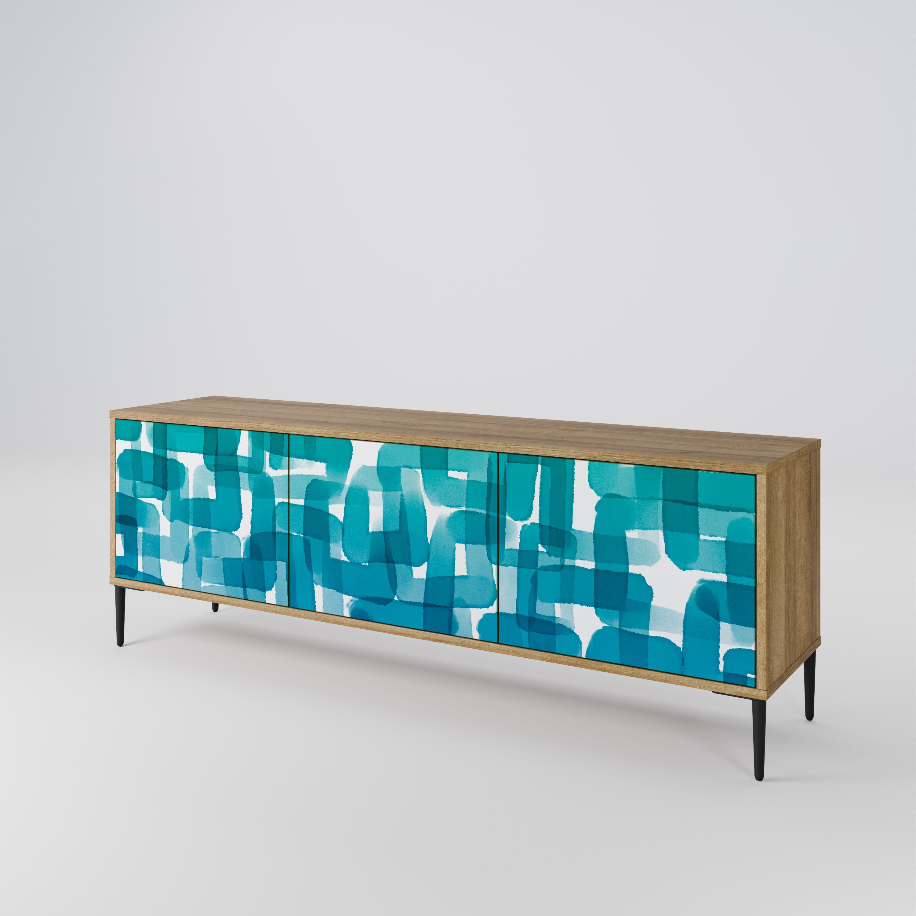 TURQUOISE RECTANGLES Szafka RTV 3-drzwiowa