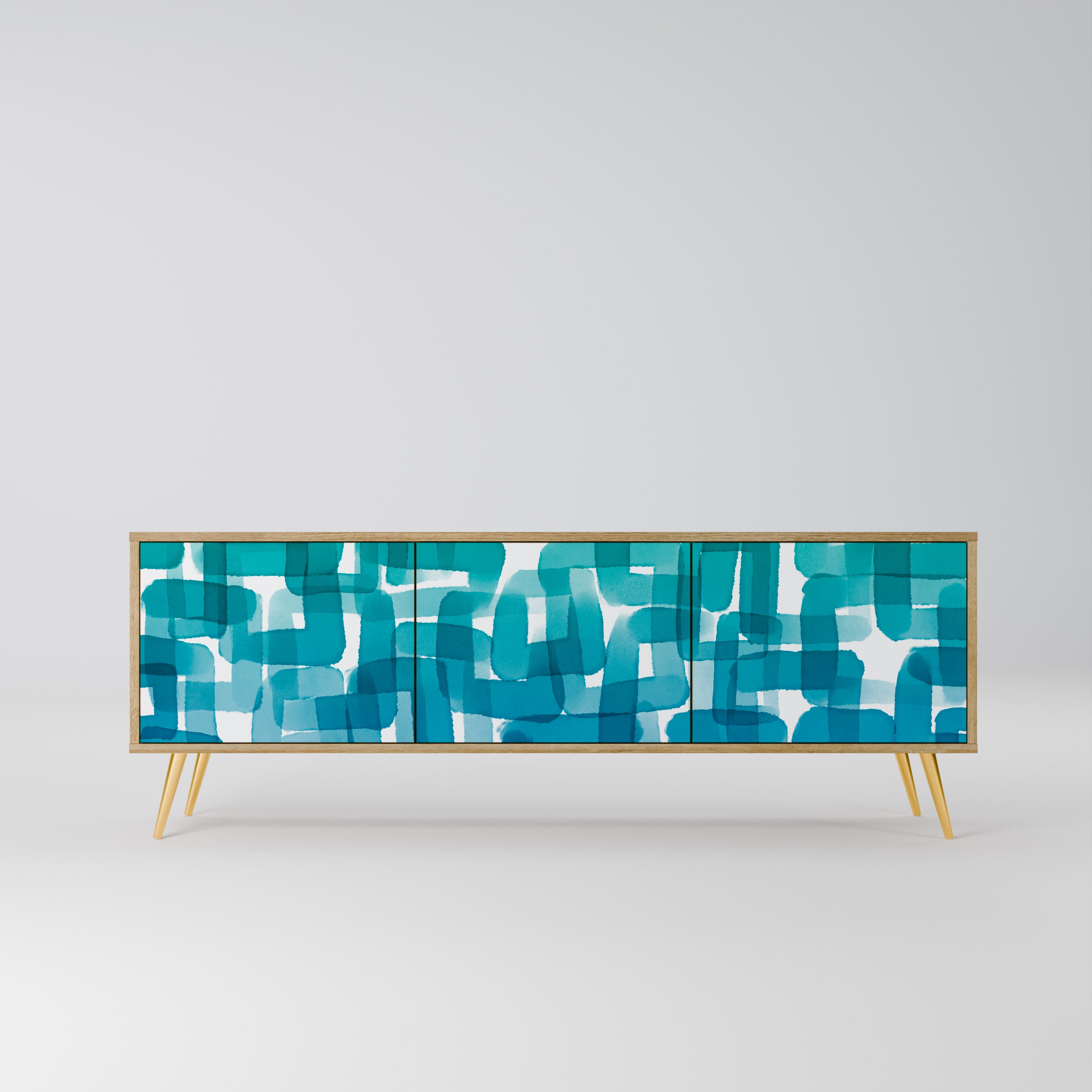 TURQUOISE RECTANGLES Szafka RTV 3-drzwiowa