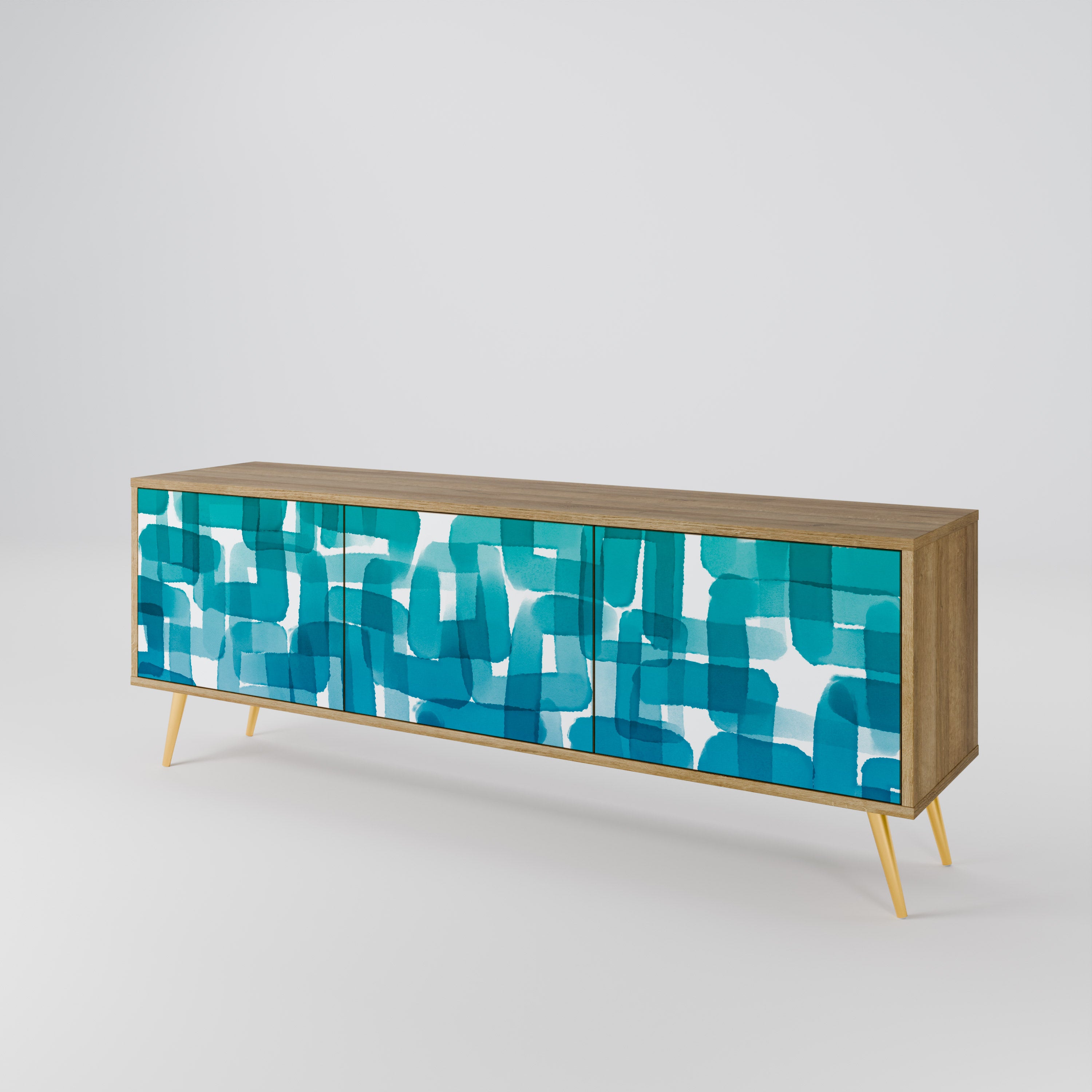 TURQUOISE RECTANGLES Szafka RTV 3-drzwiowa