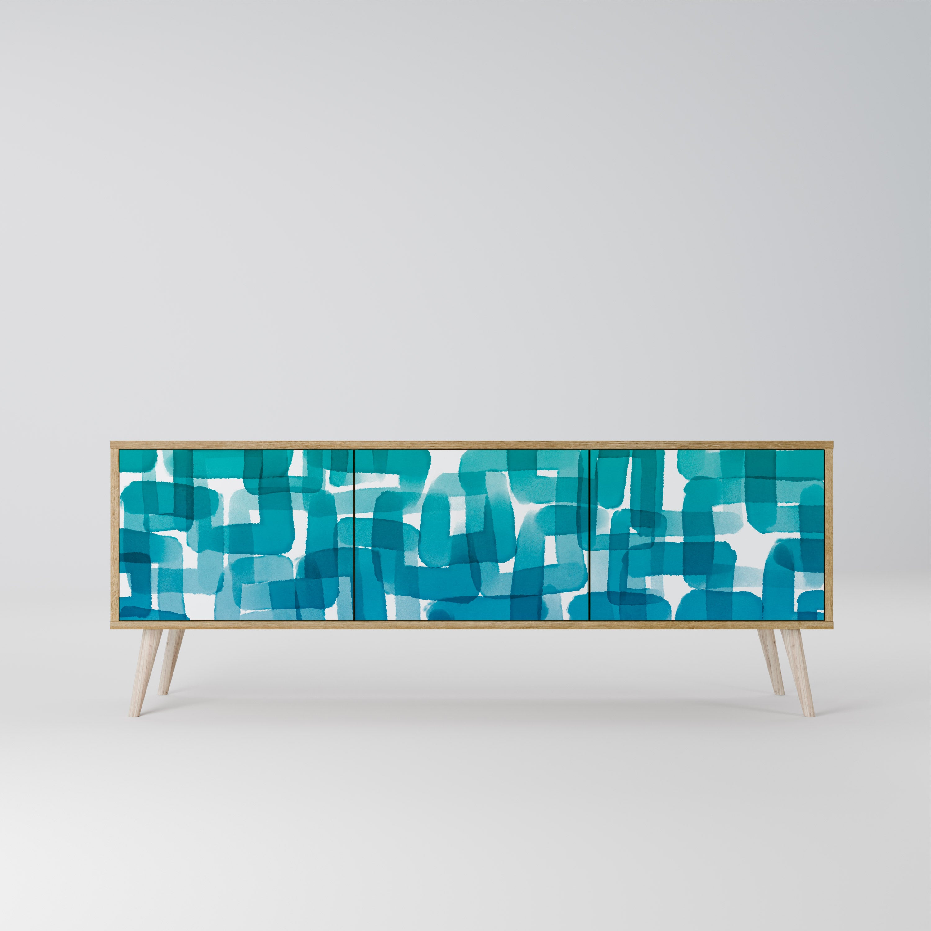 TURQUOISE RECTANGLES Szafka RTV 3-drzwiowa