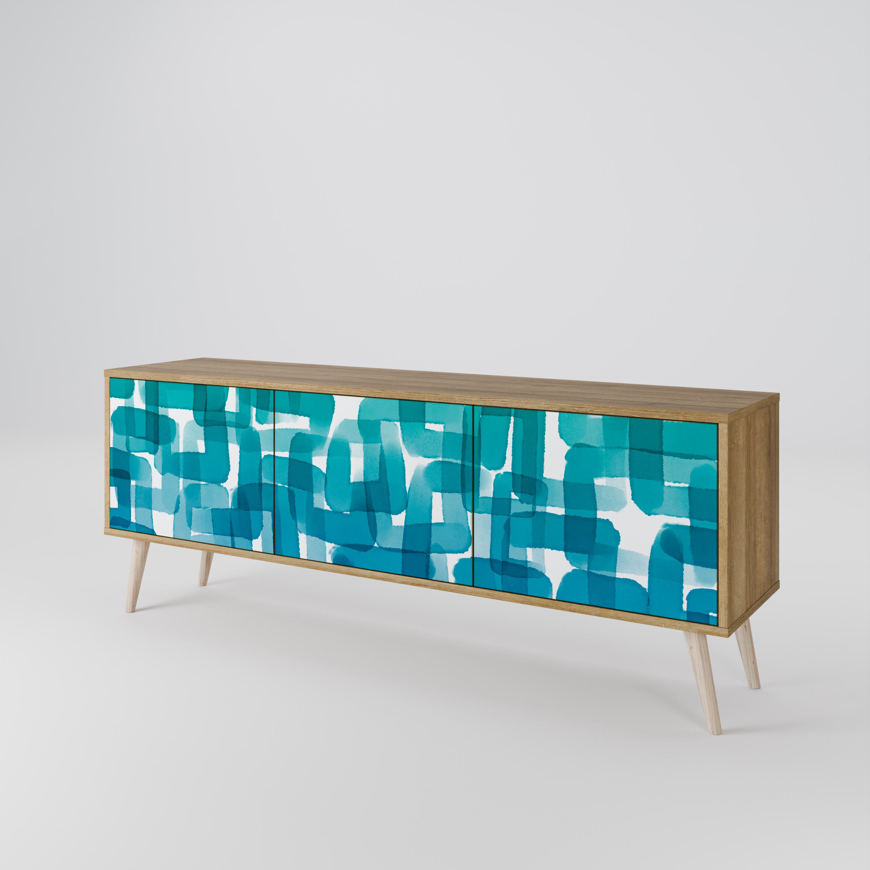 TURQUOISE RECTANGLES Szafka RTV 3-drzwiowa