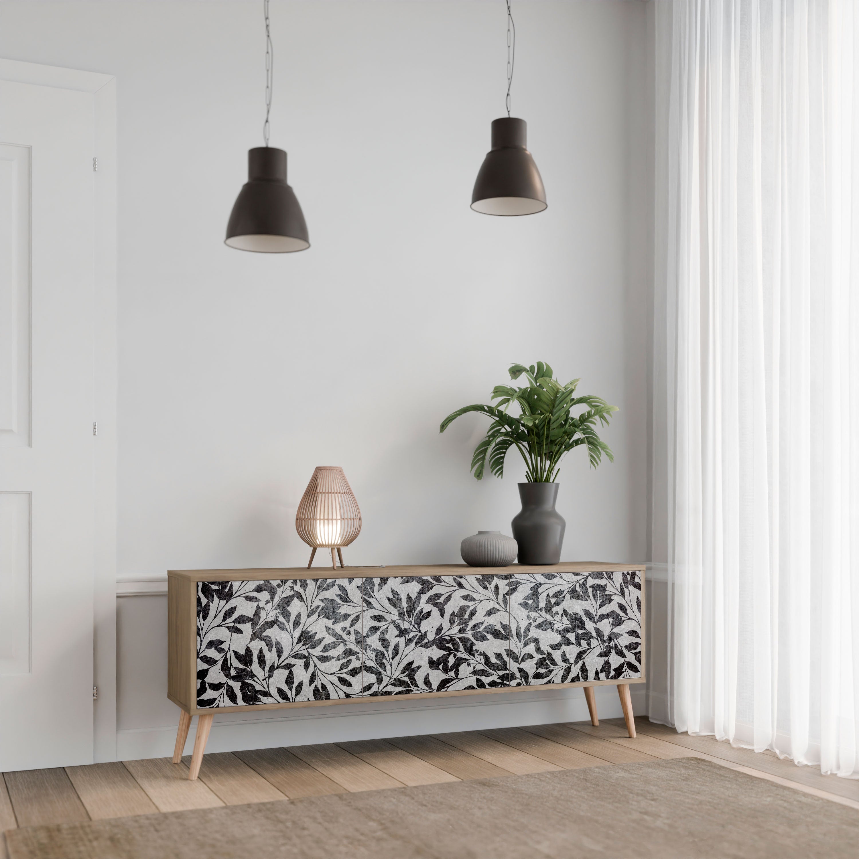 CHARCOAL SPROUT Szafka RTV 3-drzwiowa