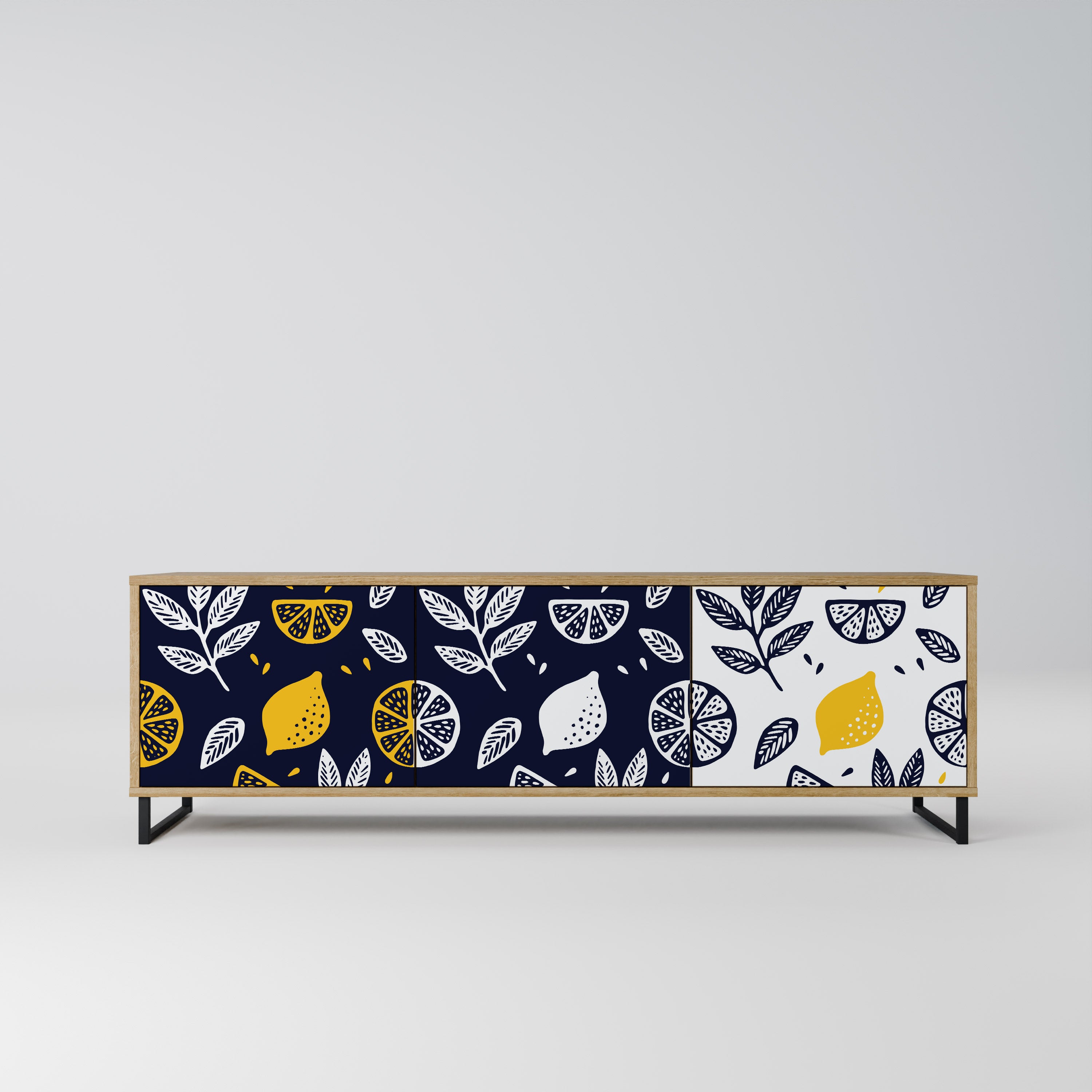 CITRUS BLACK AND WHITE Szafka RTV 3-drzwiowa