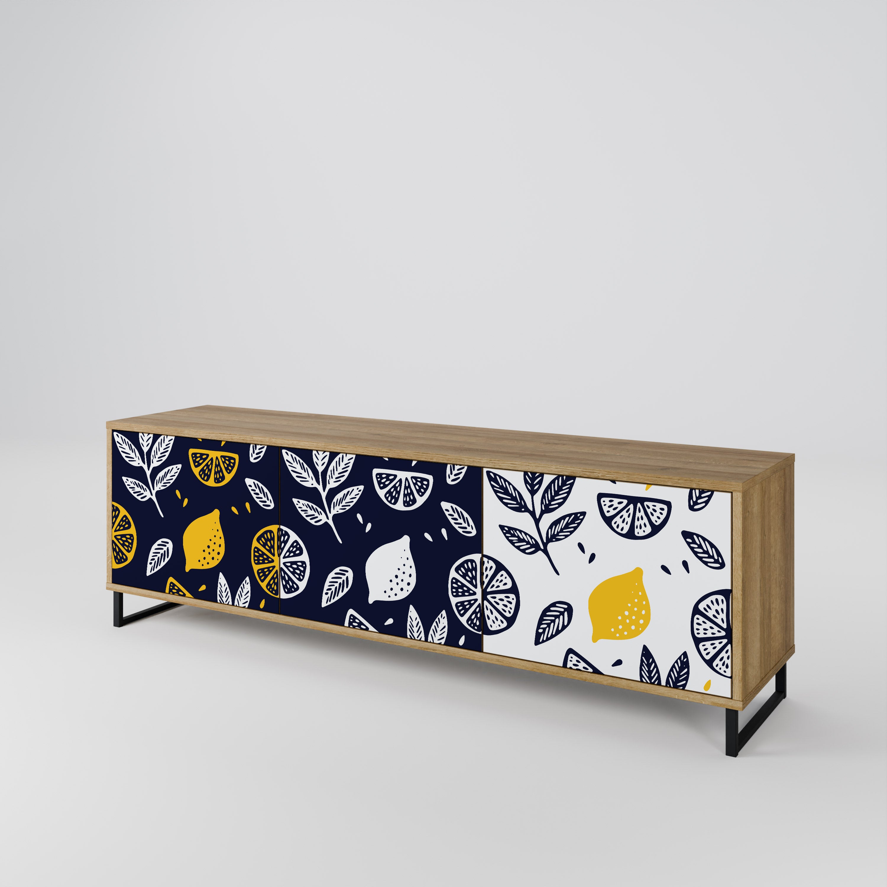 CITRUS BLACK AND WHITE Szafka RTV 3-drzwiowa