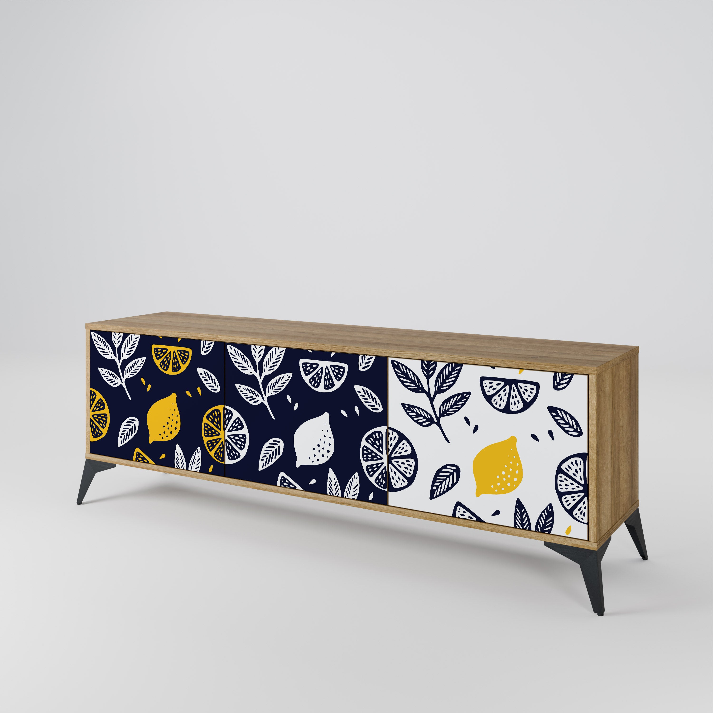 CITRUS BLACK AND WHITE Szafka RTV 3-drzwiowa