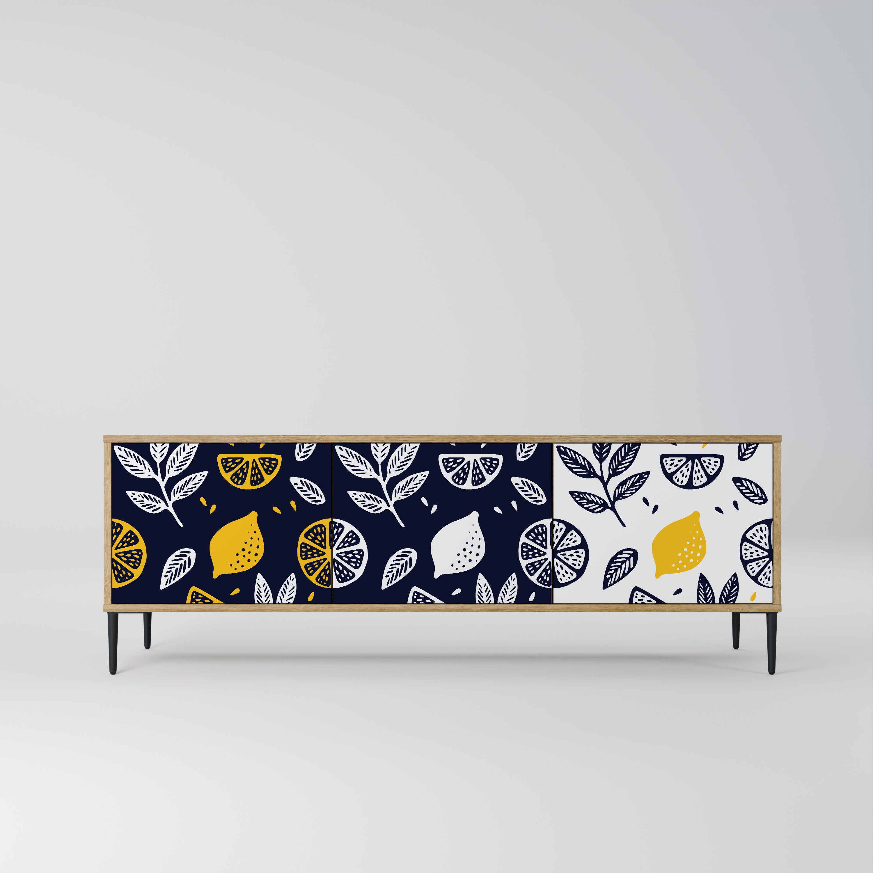 CITRUS BLACK AND WHITE Szafka RTV 3-drzwiowa