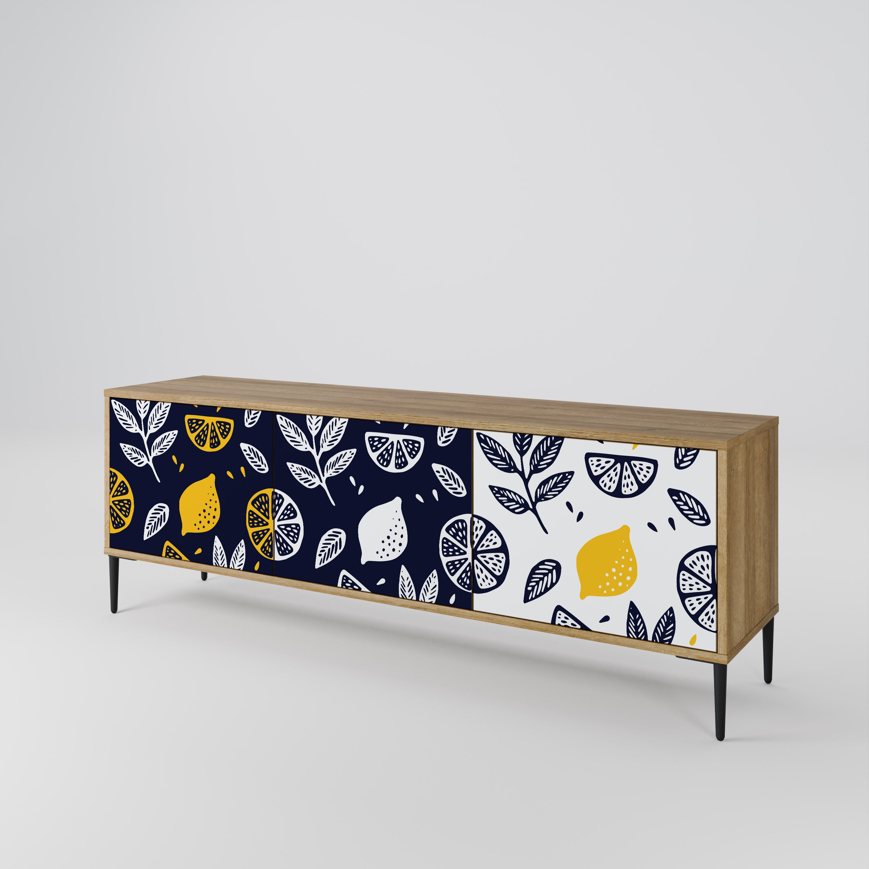 CITRUS BLACK AND WHITE Szafka RTV 3-drzwiowa