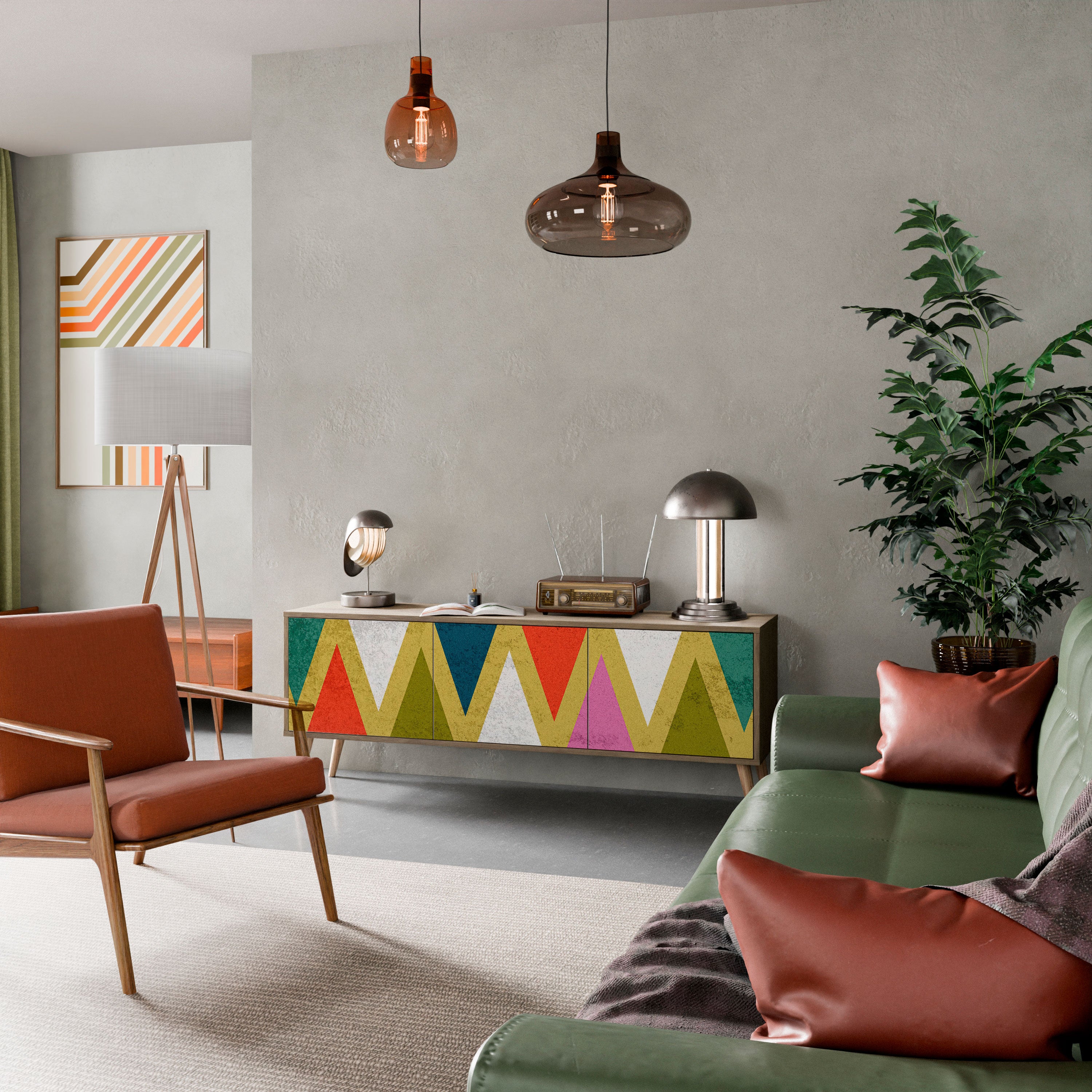 COLORFUL TRIANGLES Szafka RTV 3-drzwiowa