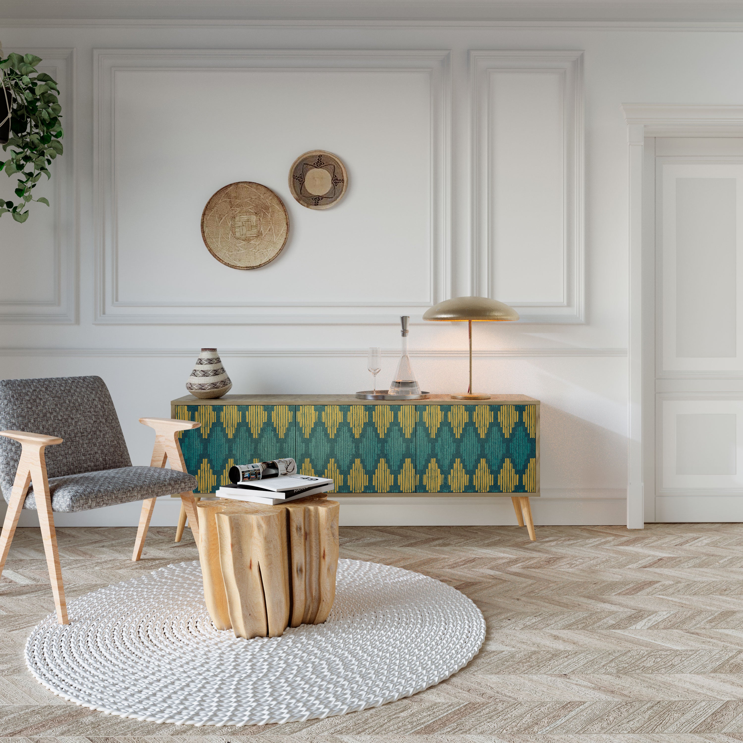 POLYGONS Szafka RTV 3-drzwiowa