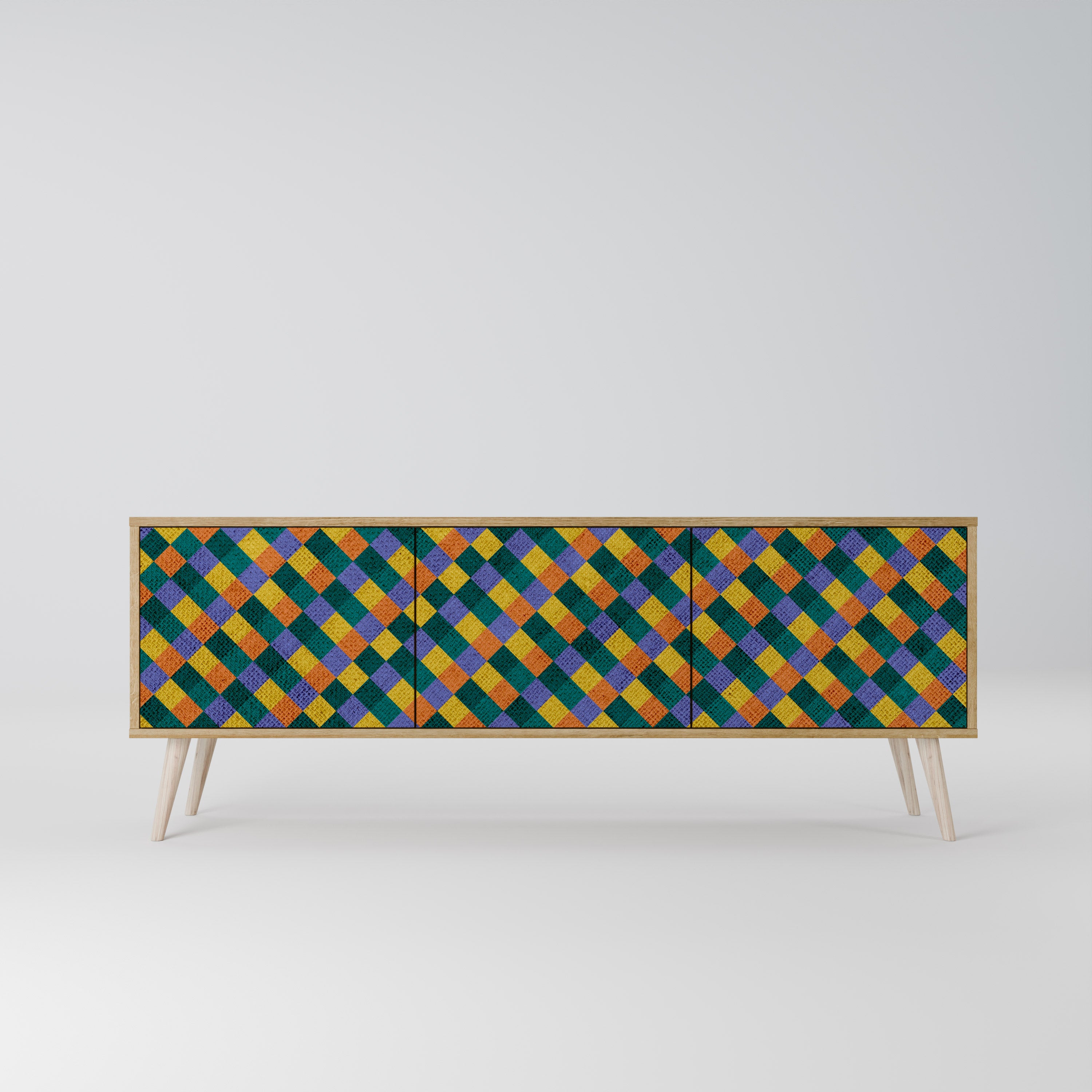 PAINTED SQUARES MIX Szafka RTV 3-drzwiowa