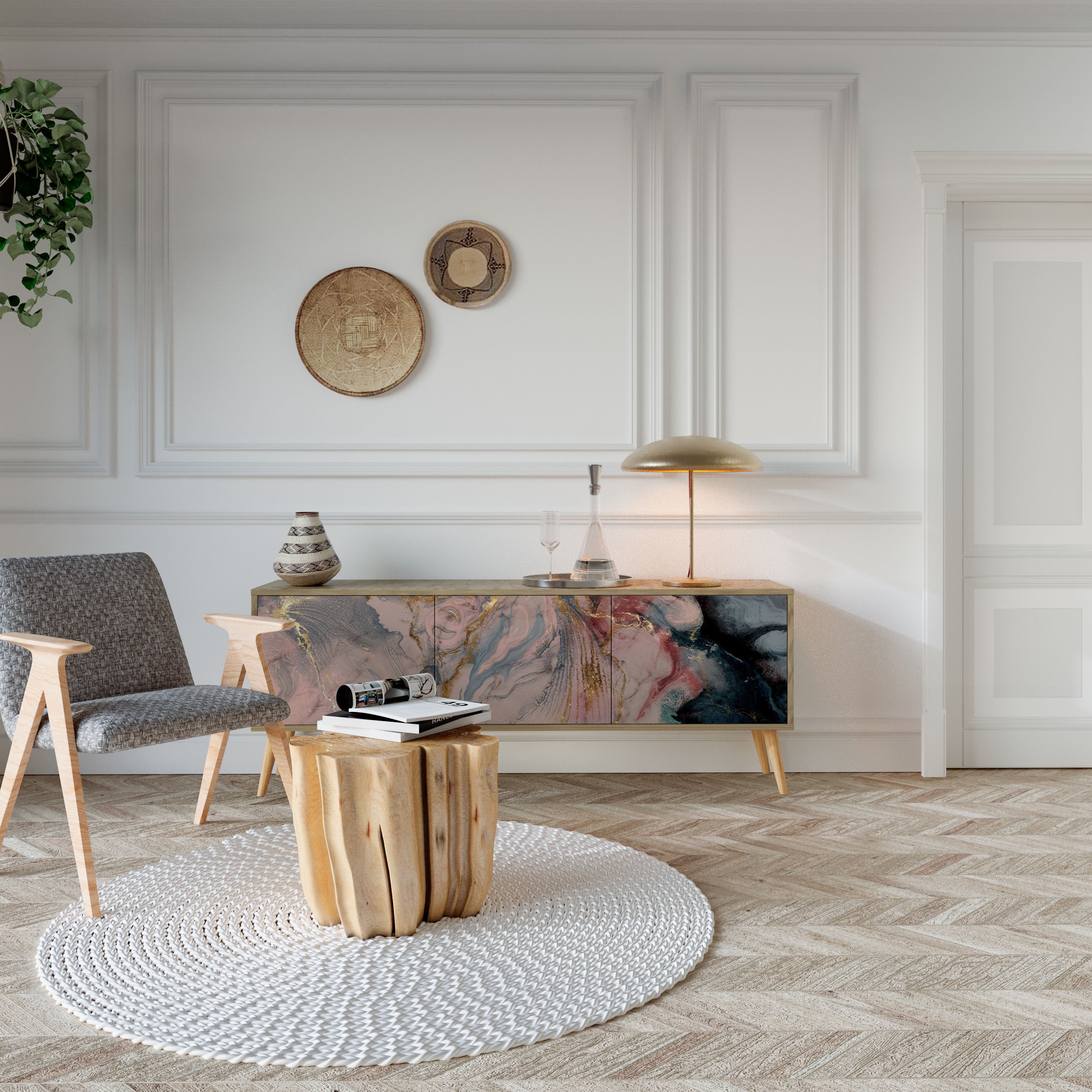 GILDED SWIRLS Szafka RTV 3-drzwiowa
