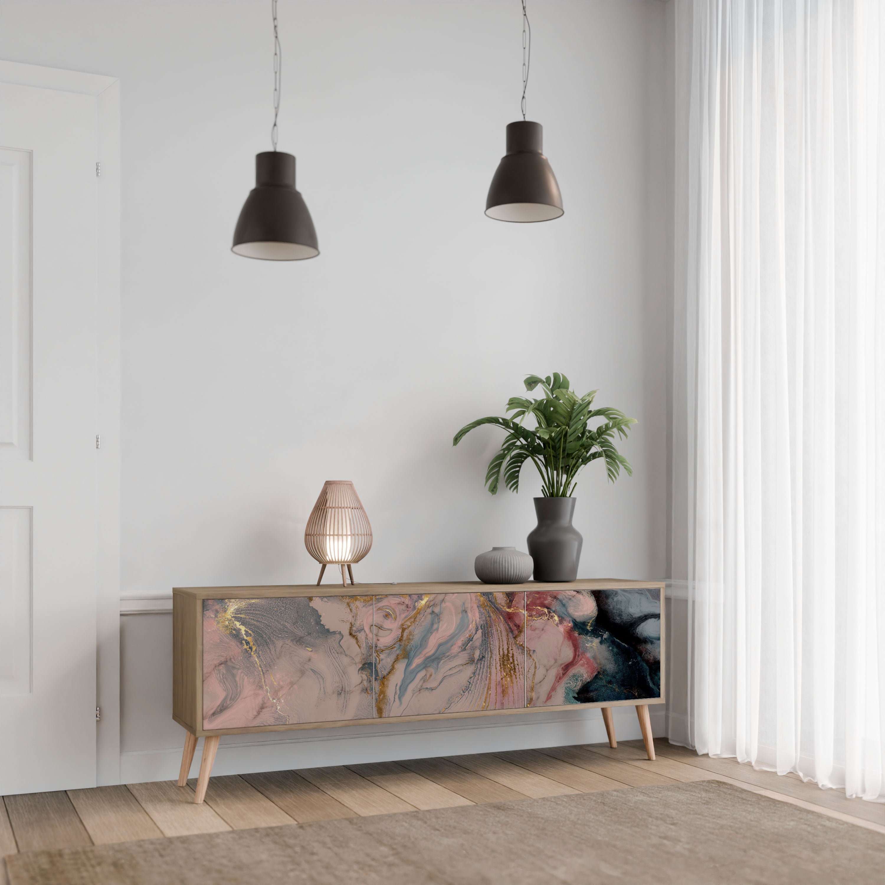 GILDED SWIRLS Szafka RTV 3-drzwiowa