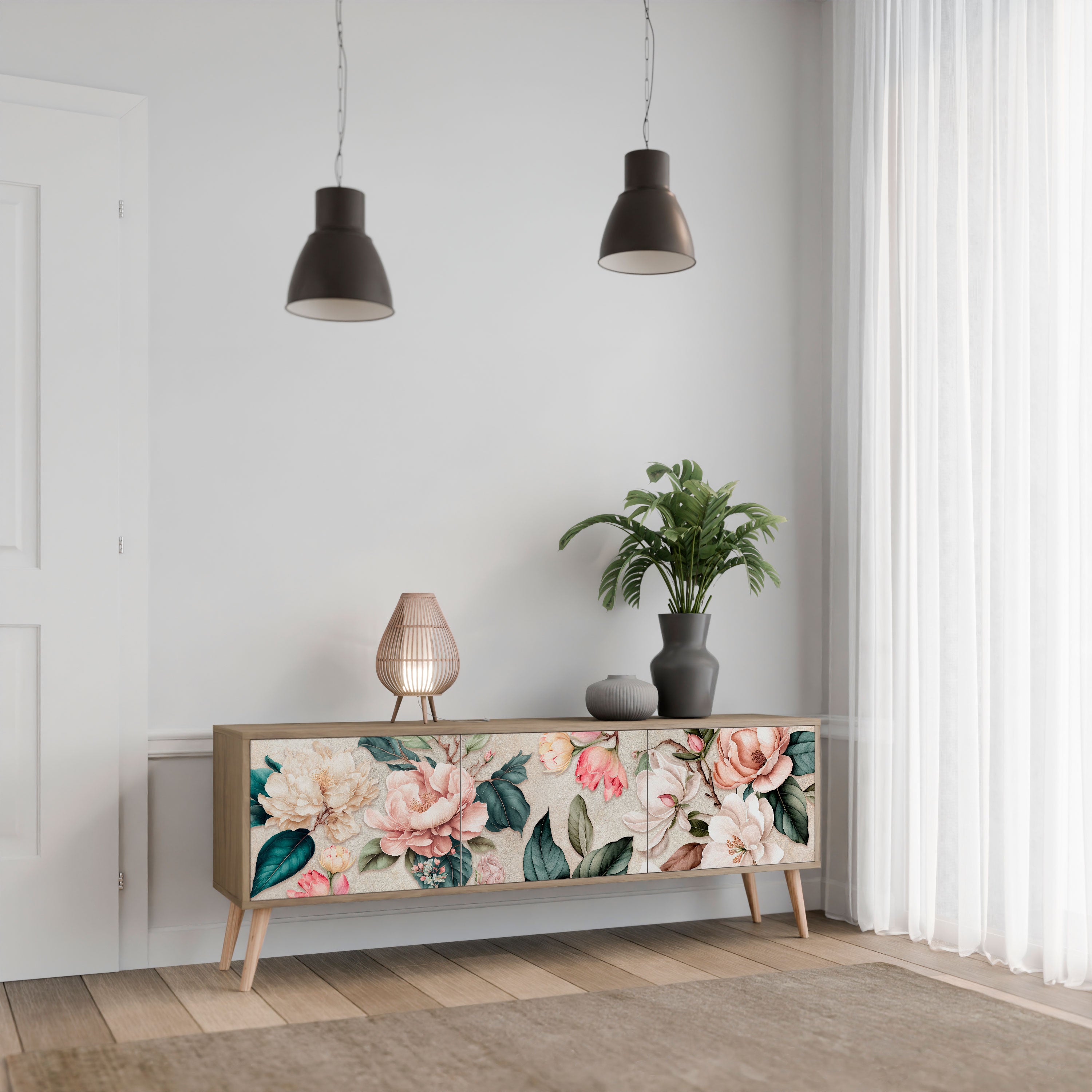 FLORAL GRACE Szafka RTV 3-drzwiowa