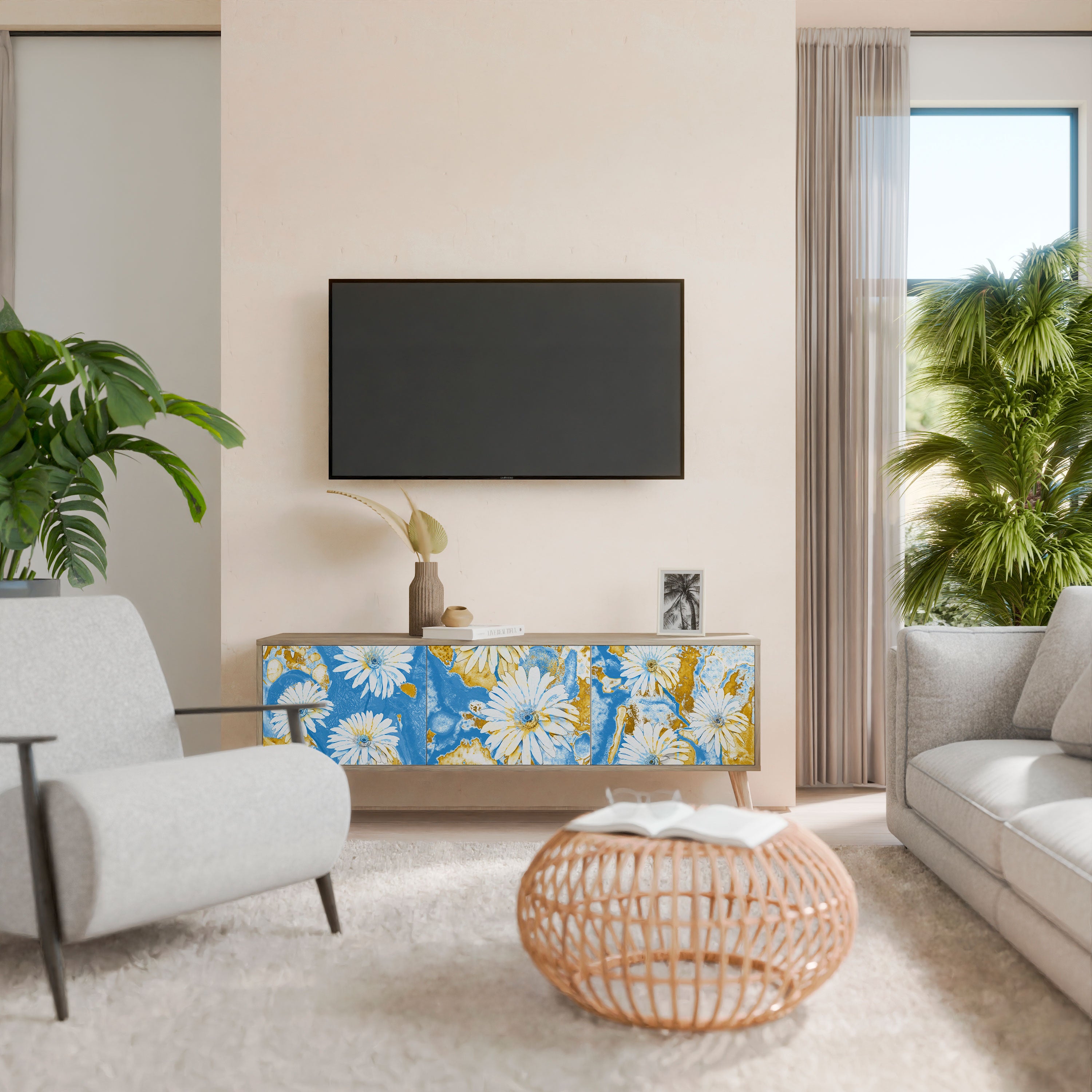 DAISY LUXE Szafka RTV 3-drzwiowa