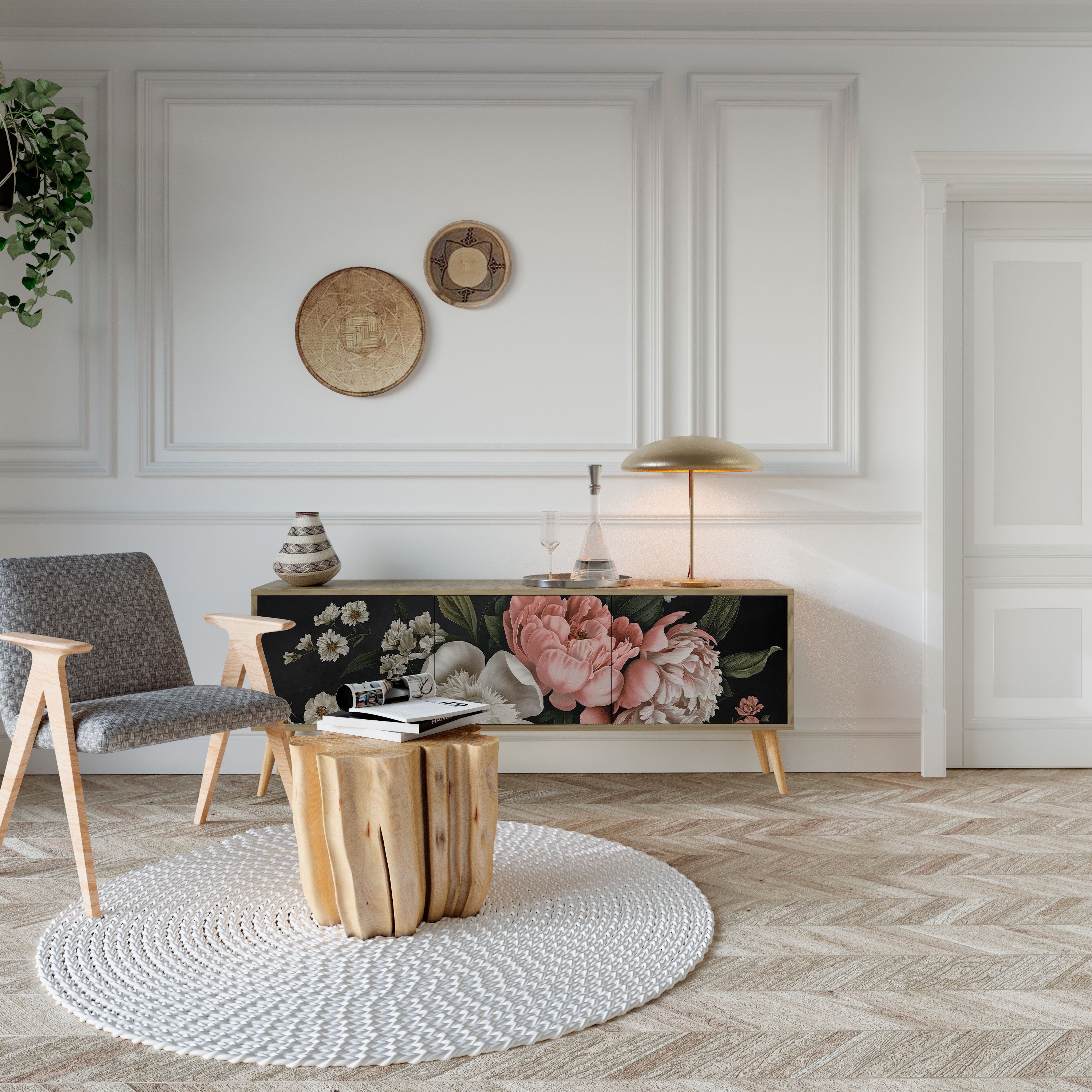 LUSH ELEGANCE Szafka RTV 3-drzwiowa