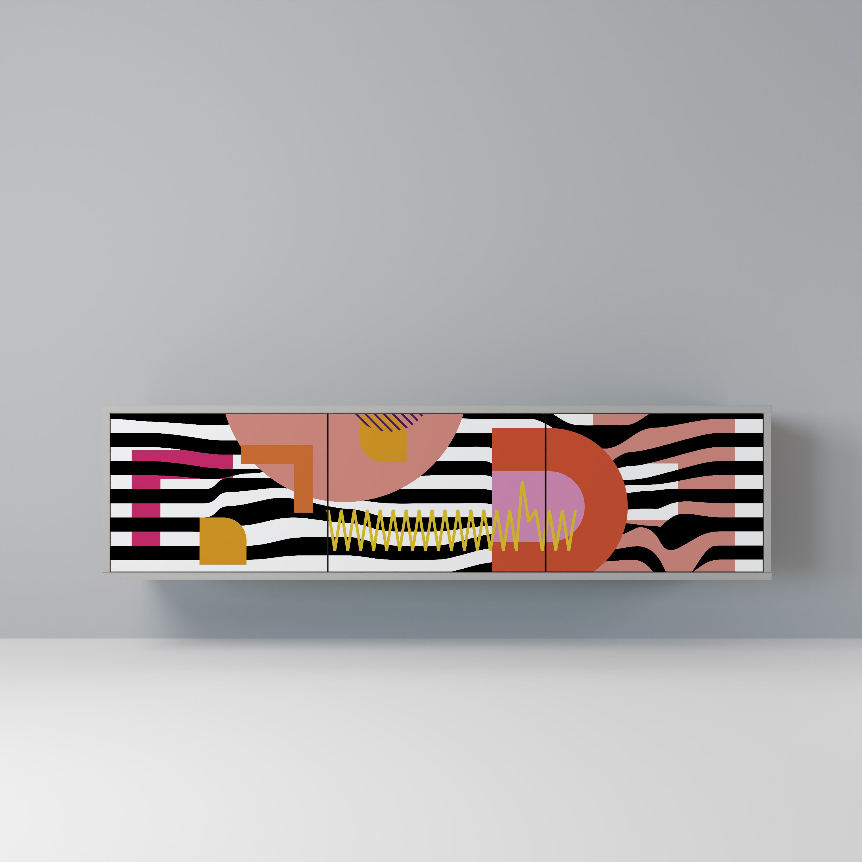 CHROMATIC ABSTRACT Szafka RTV 3-drzwiowa korpus Szary
