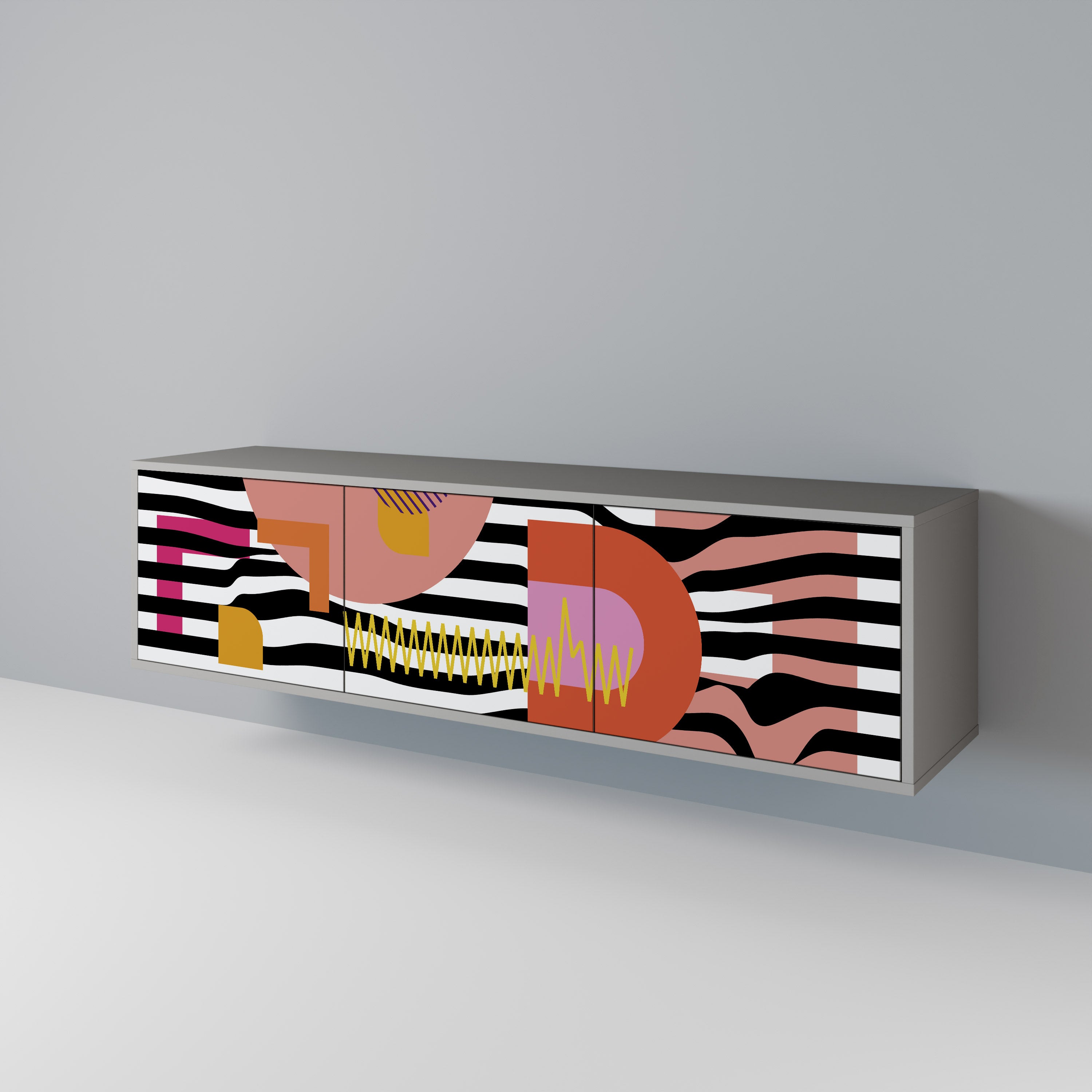 CHROMATIC ABSTRACT Szafka RTV 3-drzwiowa korpus Szary