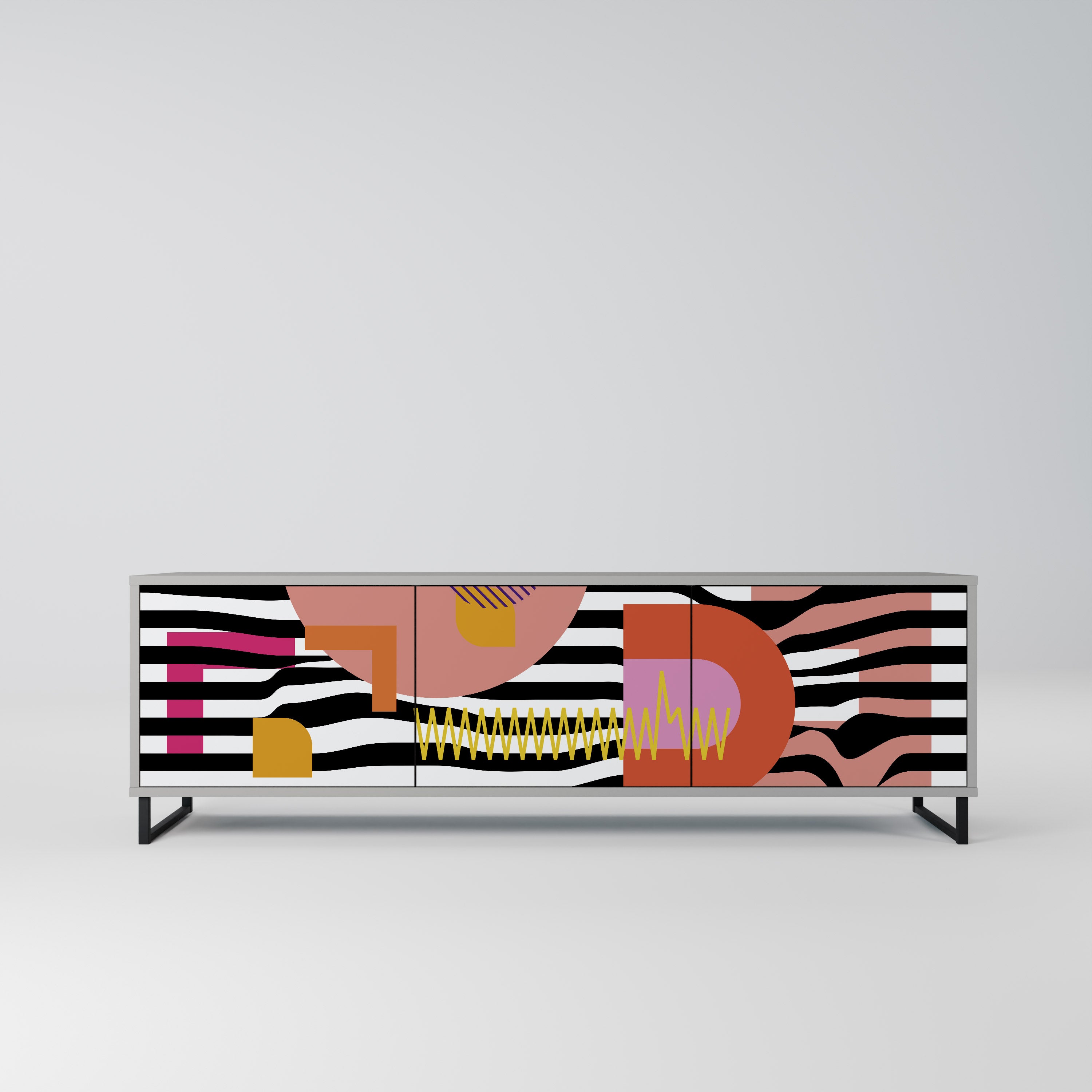 CHROMATIC ABSTRACT Szafka RTV 3-drzwiowa korpus Szary