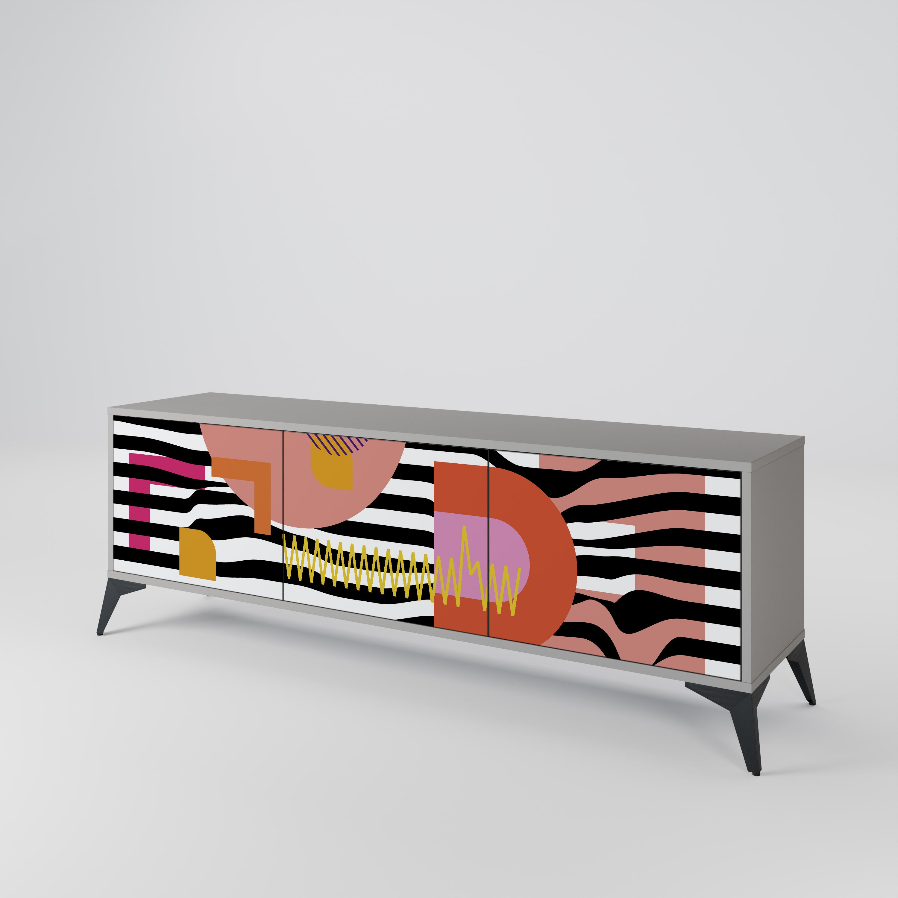 CHROMATIC ABSTRACT Szafka RTV 3-drzwiowa korpus Szary