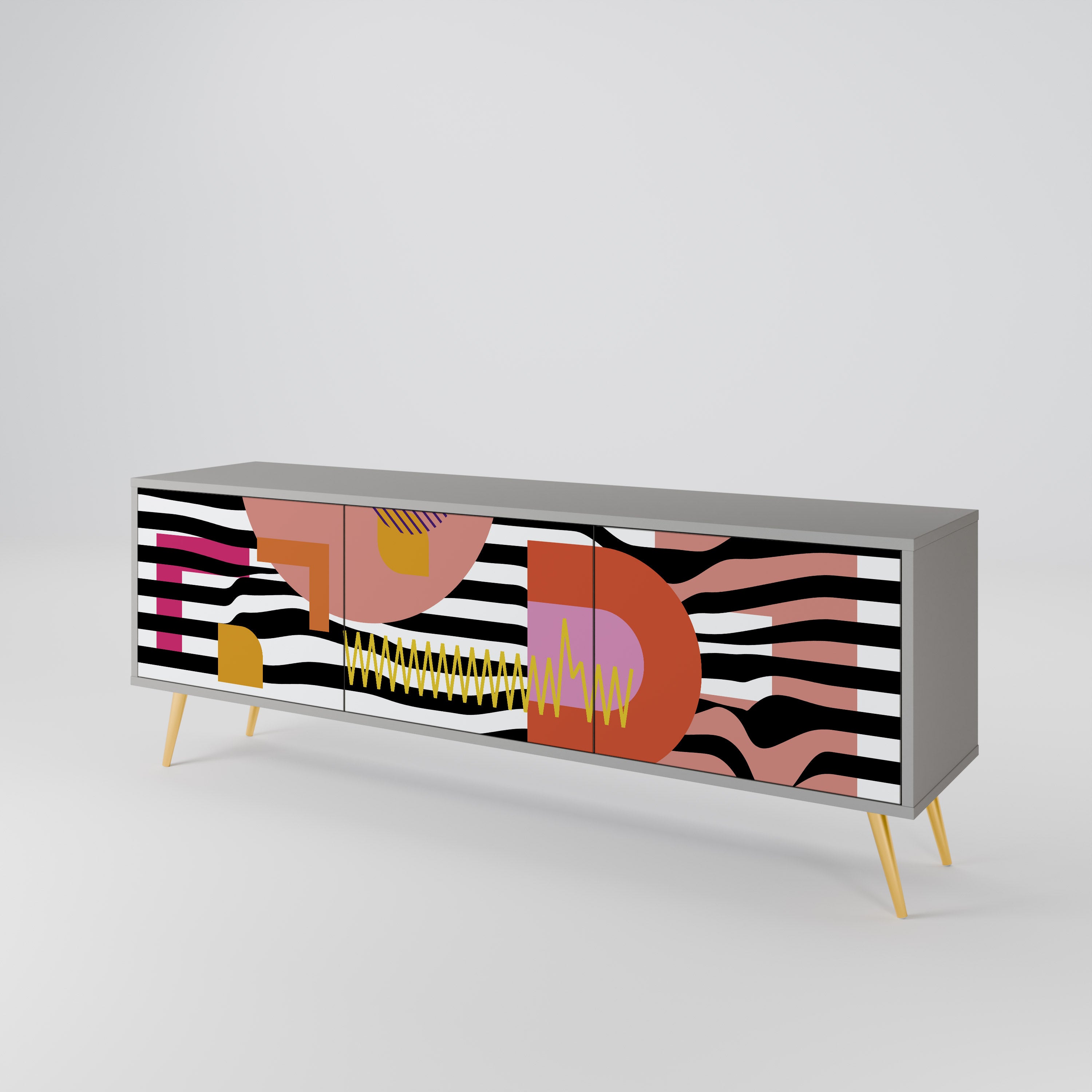 CHROMATIC ABSTRACT Szafka RTV 3-drzwiowa korpus Szary