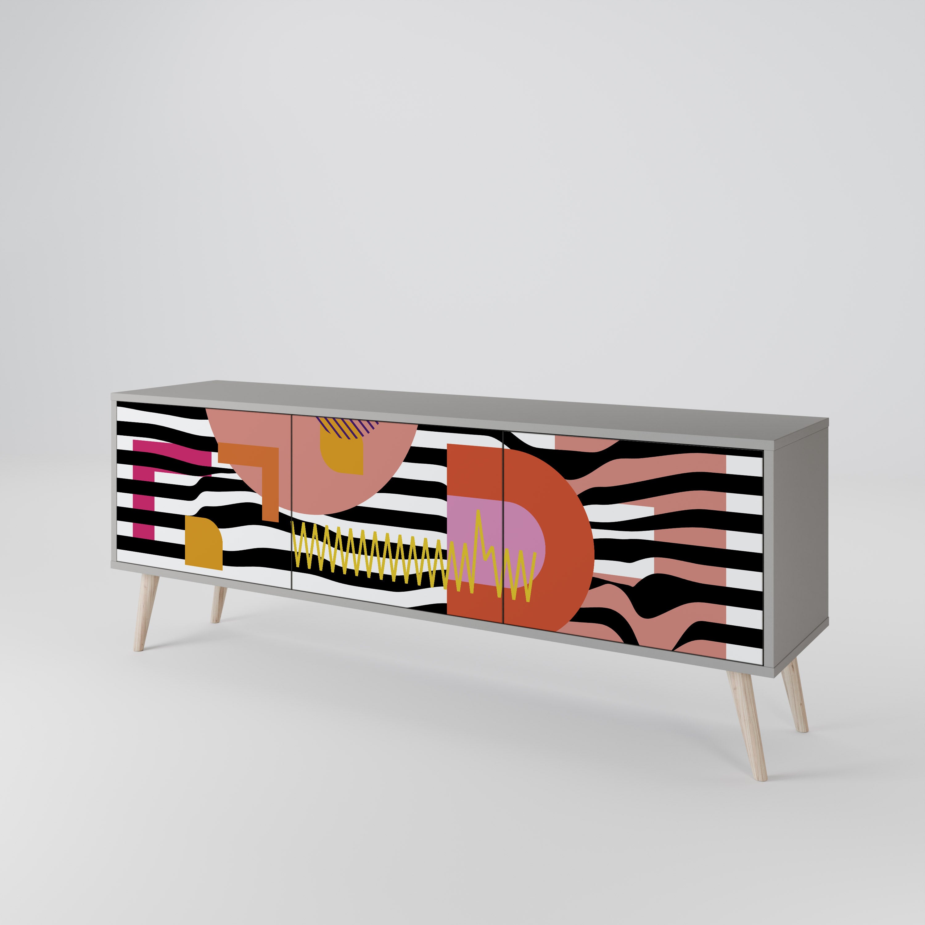 CHROMATIC ABSTRACT Szafka RTV 3-drzwiowa korpus Szary