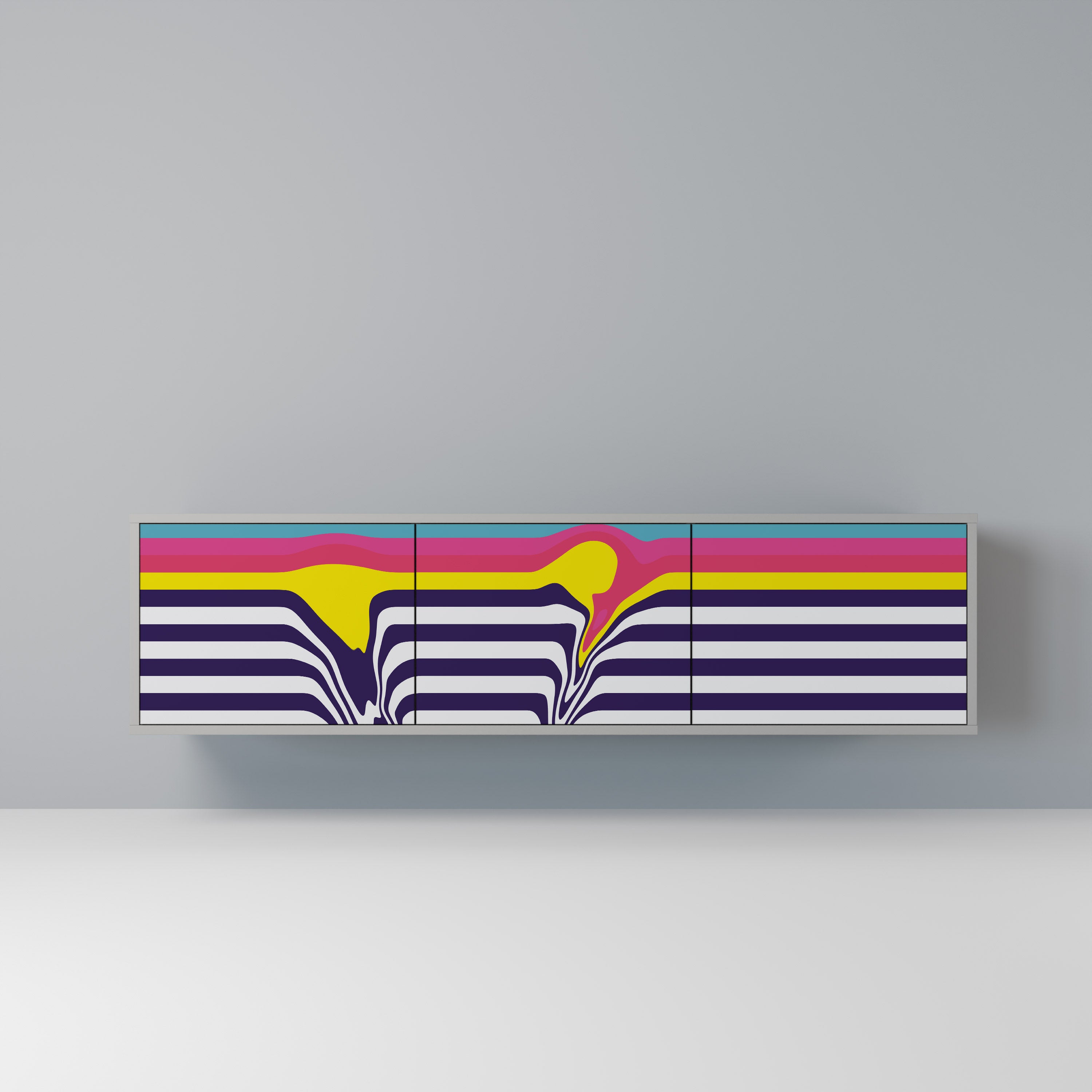 COLORFUL DIVERSION Szafka RTV 3-drzwiowa korpus Szary