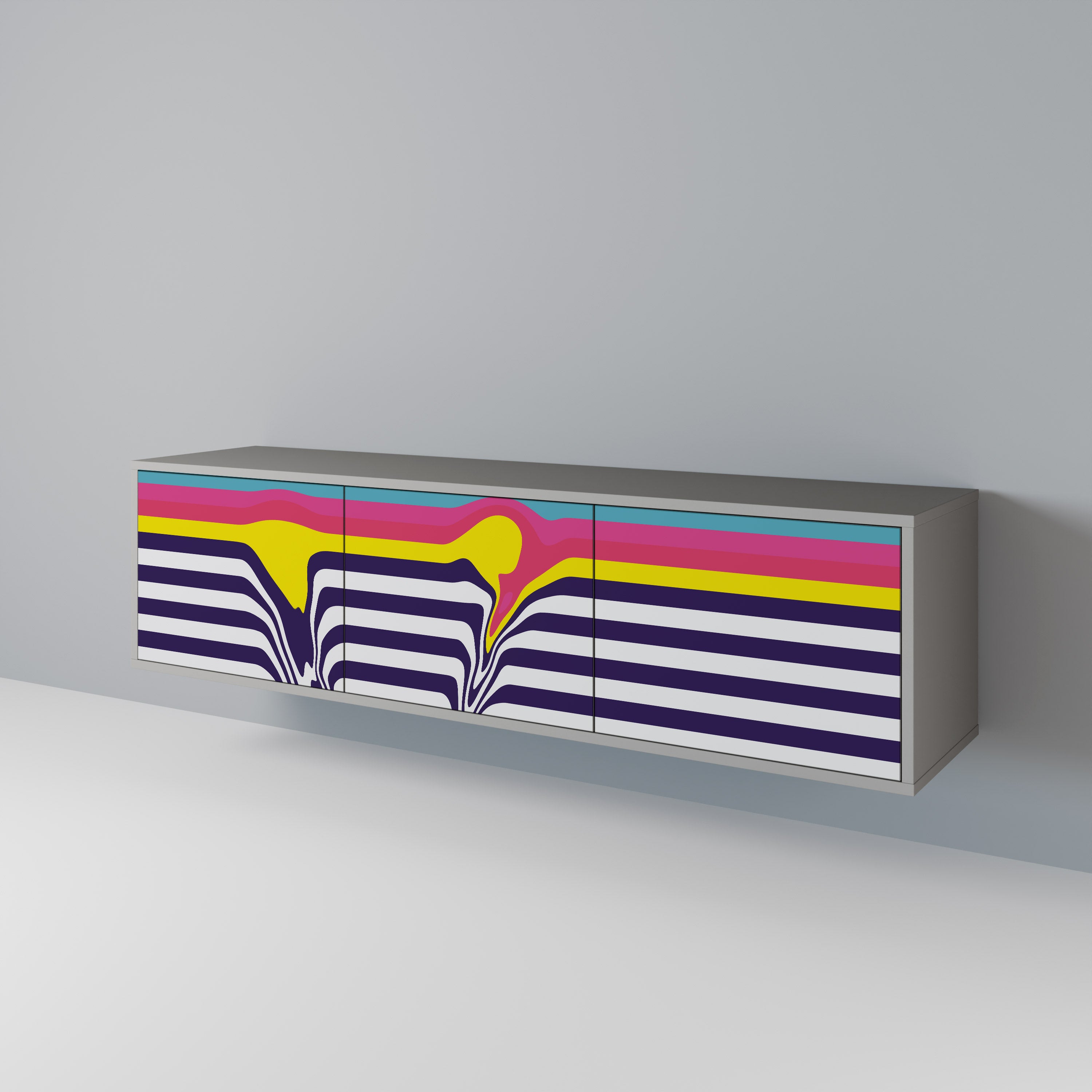 COLORFUL DIVERSION Szafka RTV 3-drzwiowa korpus Szary