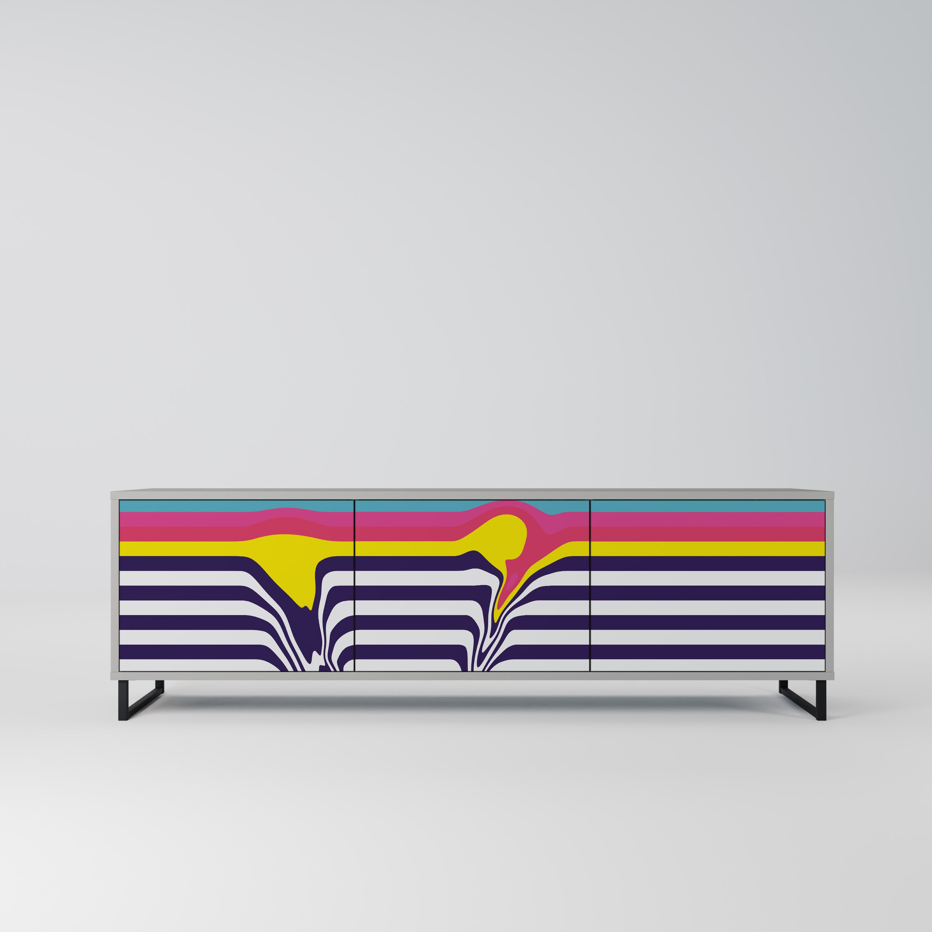 COLORFUL DIVERSION Szafka RTV 3-drzwiowa korpus Szary