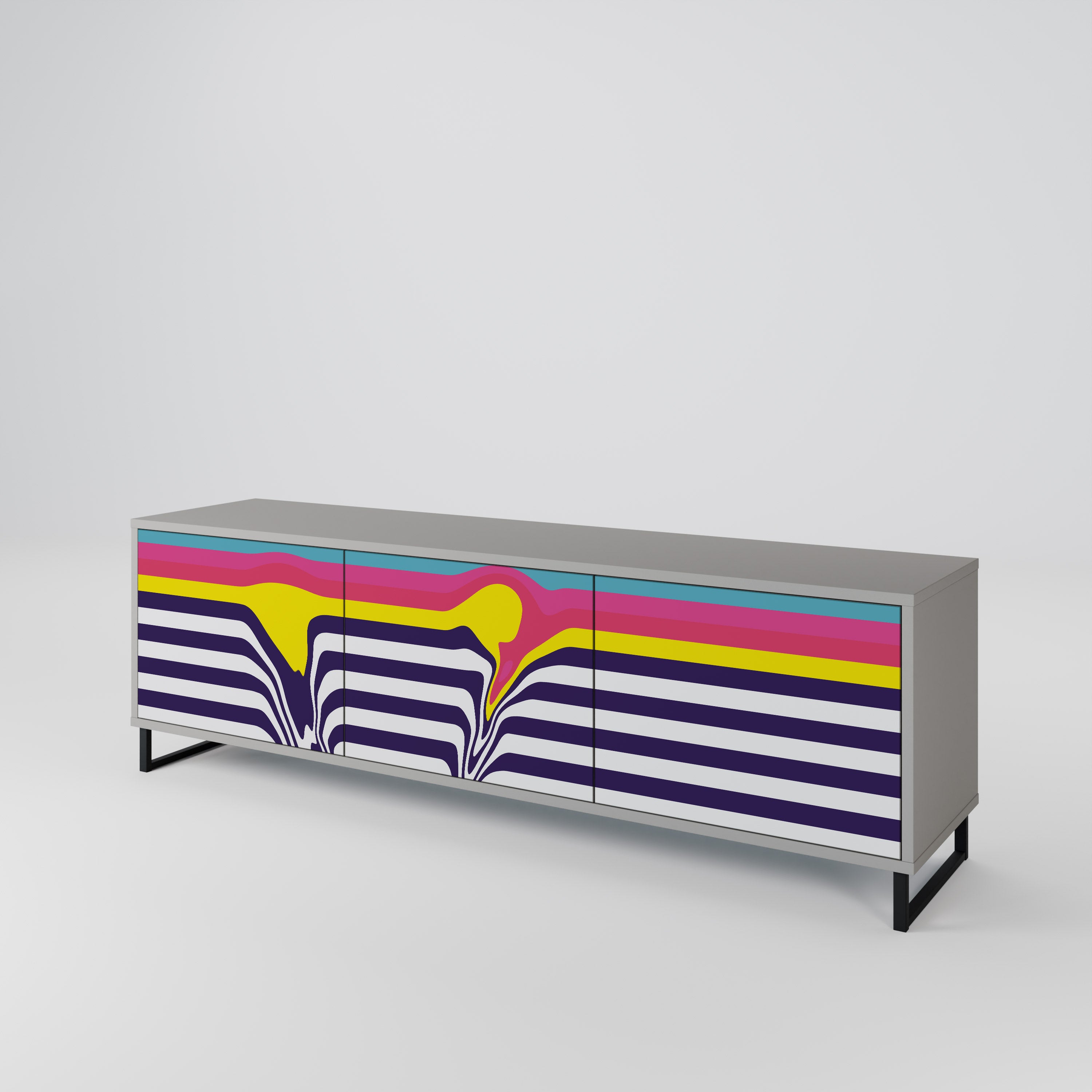 COLORFUL DIVERSION Szafka RTV 3-drzwiowa korpus Szary