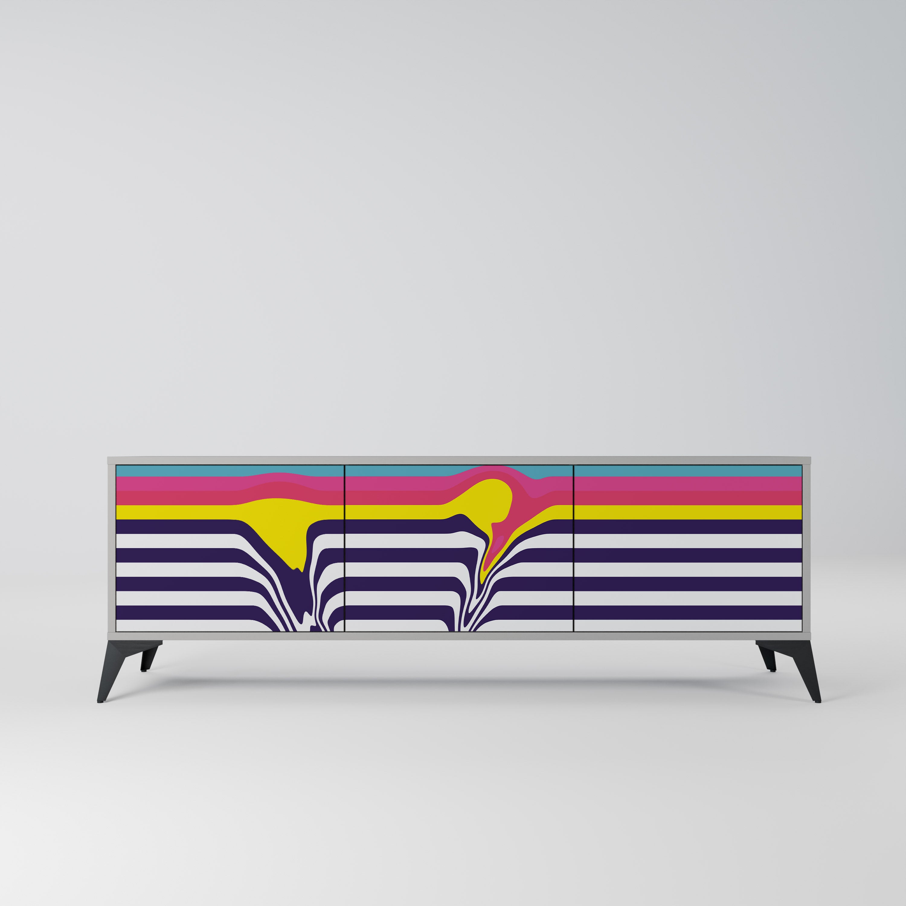 COLORFUL DIVERSION Szafka RTV 3-drzwiowa korpus Szary