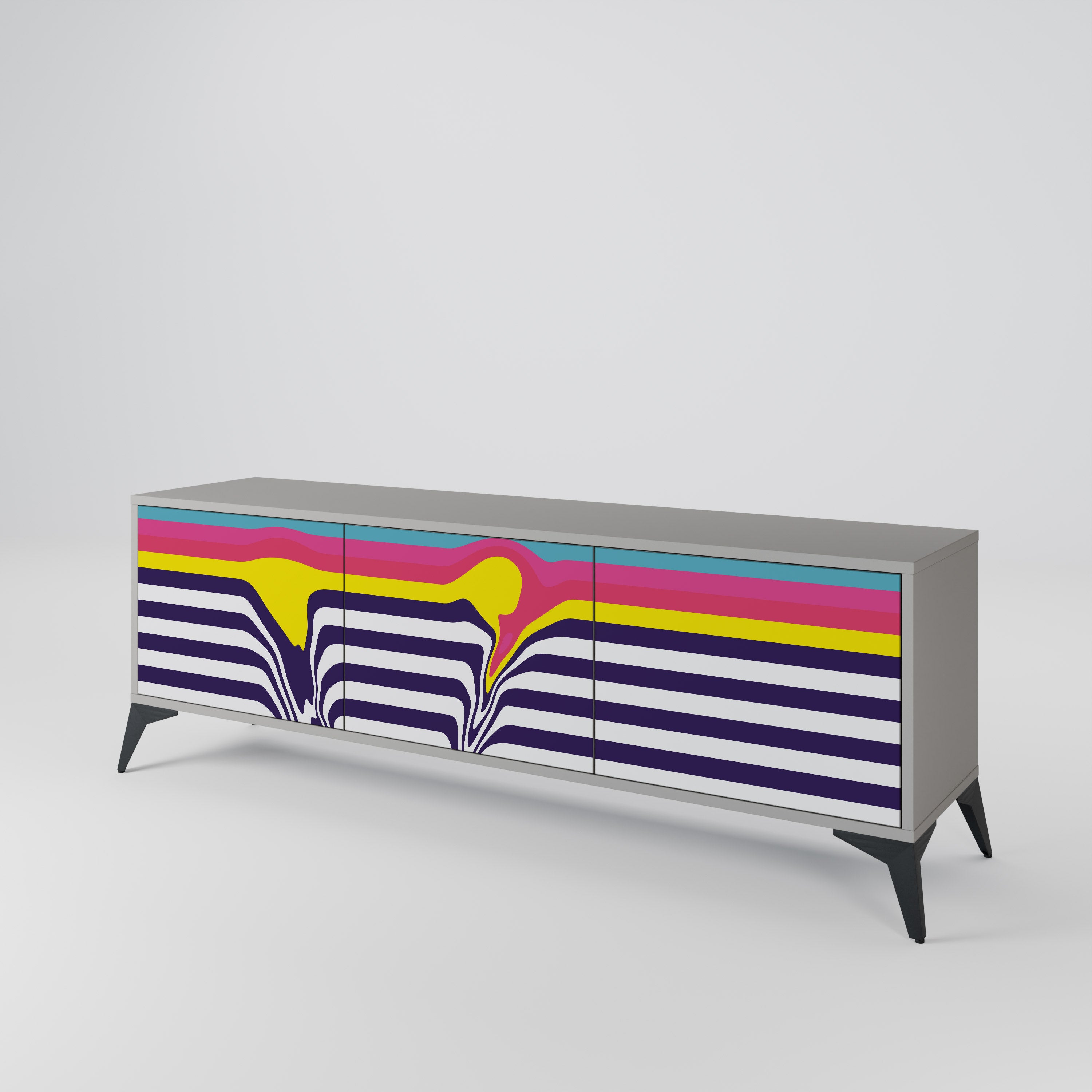 COLORFUL DIVERSION Szafka RTV 3-drzwiowa korpus Szary