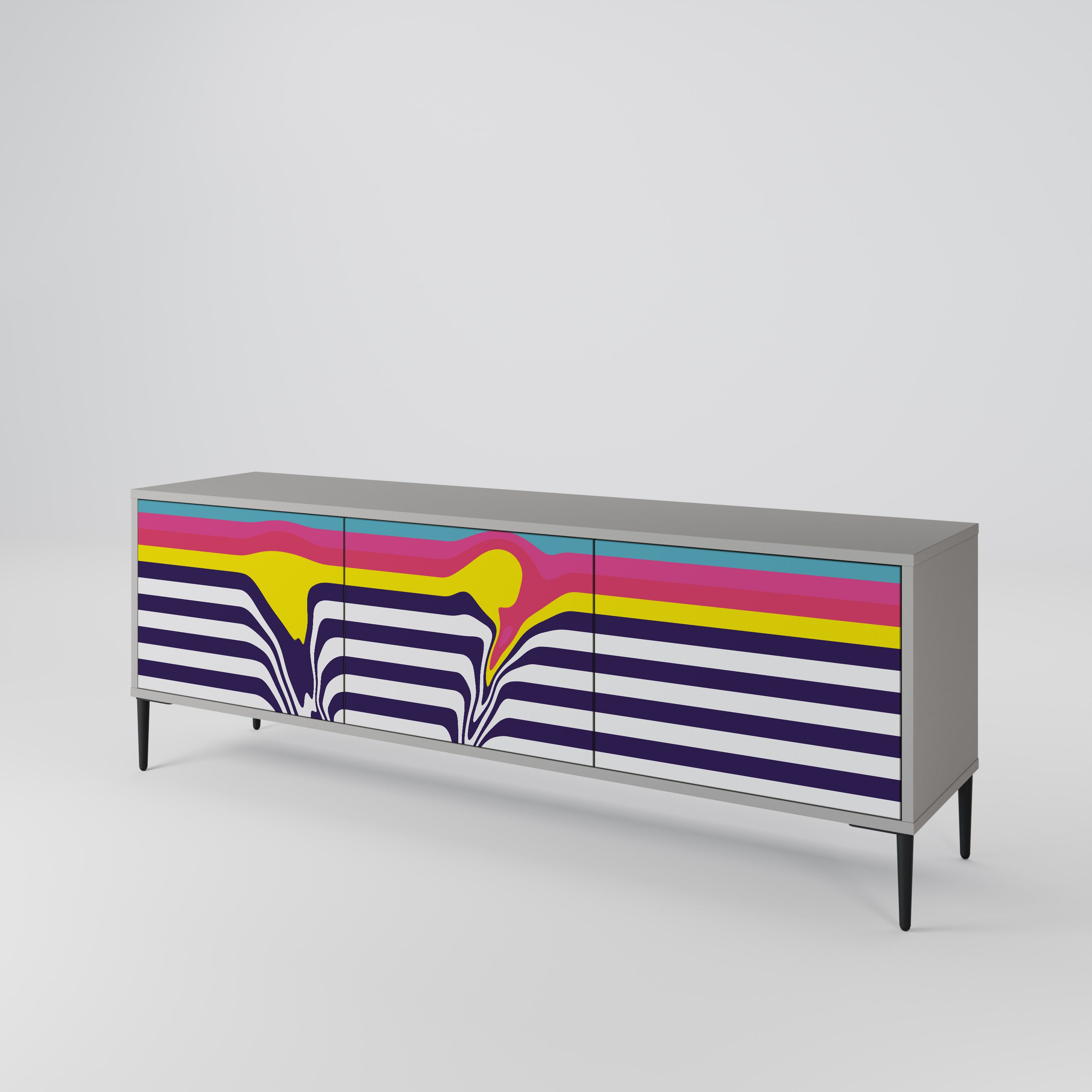 COLORFUL DIVERSION Szafka RTV 3-drzwiowa korpus Szary